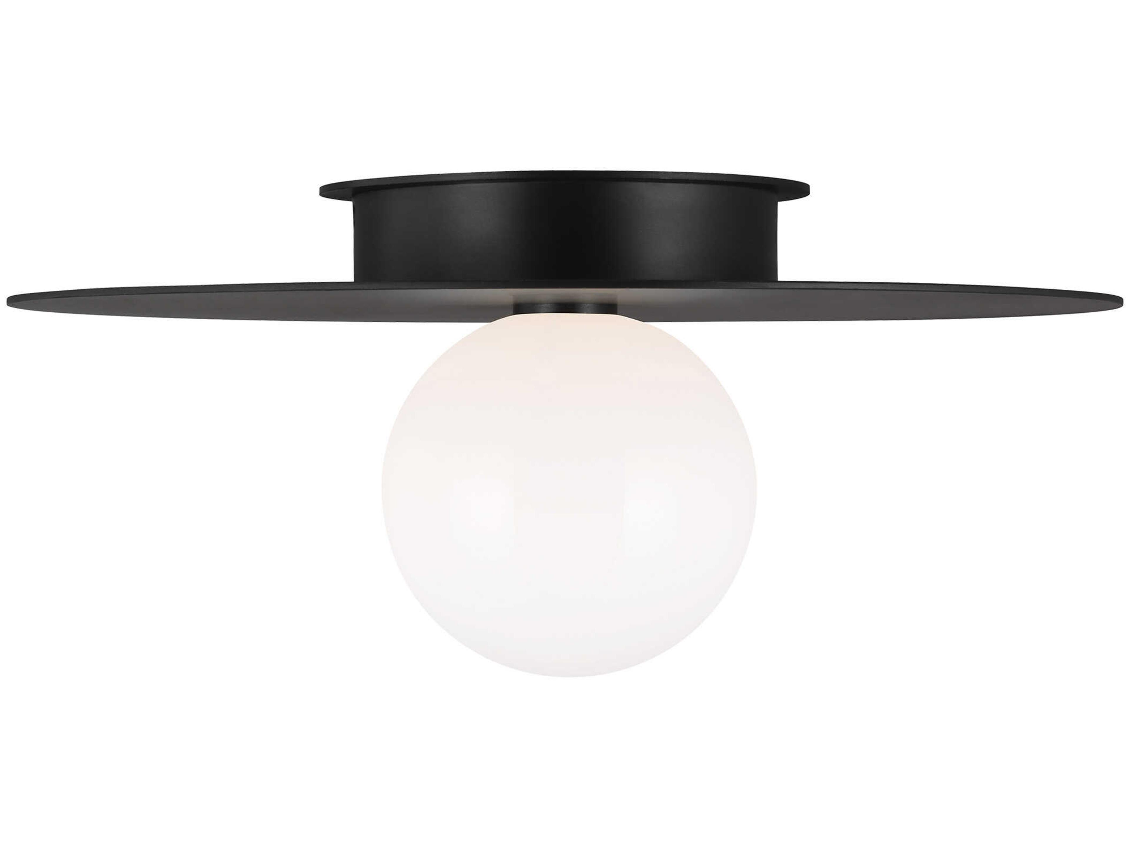 Visual Comfort Studio Nodes 1-Light Midnight Black Globe Round Flush Mount