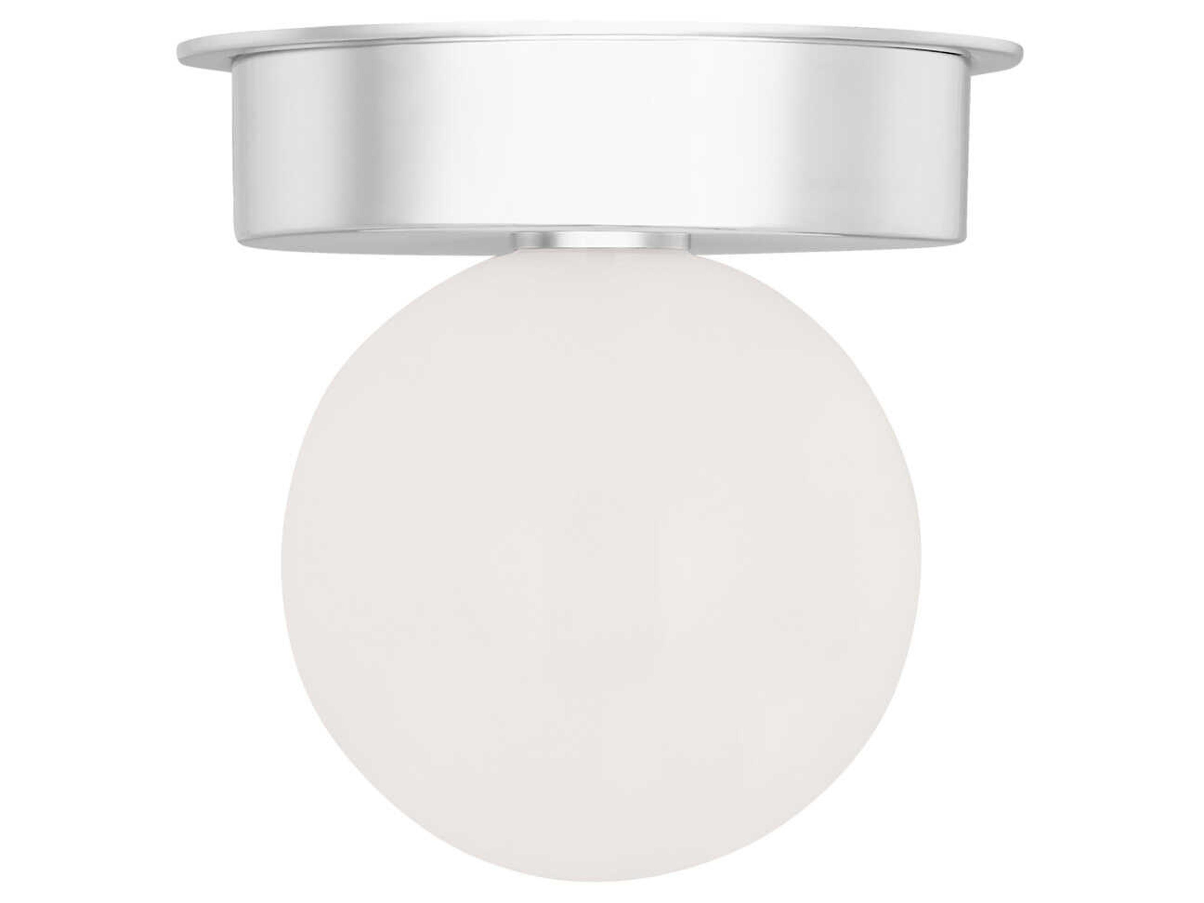 Visual Comfort Studio Nodes 1-Light Polished Nickel Globe Round Flush Mount