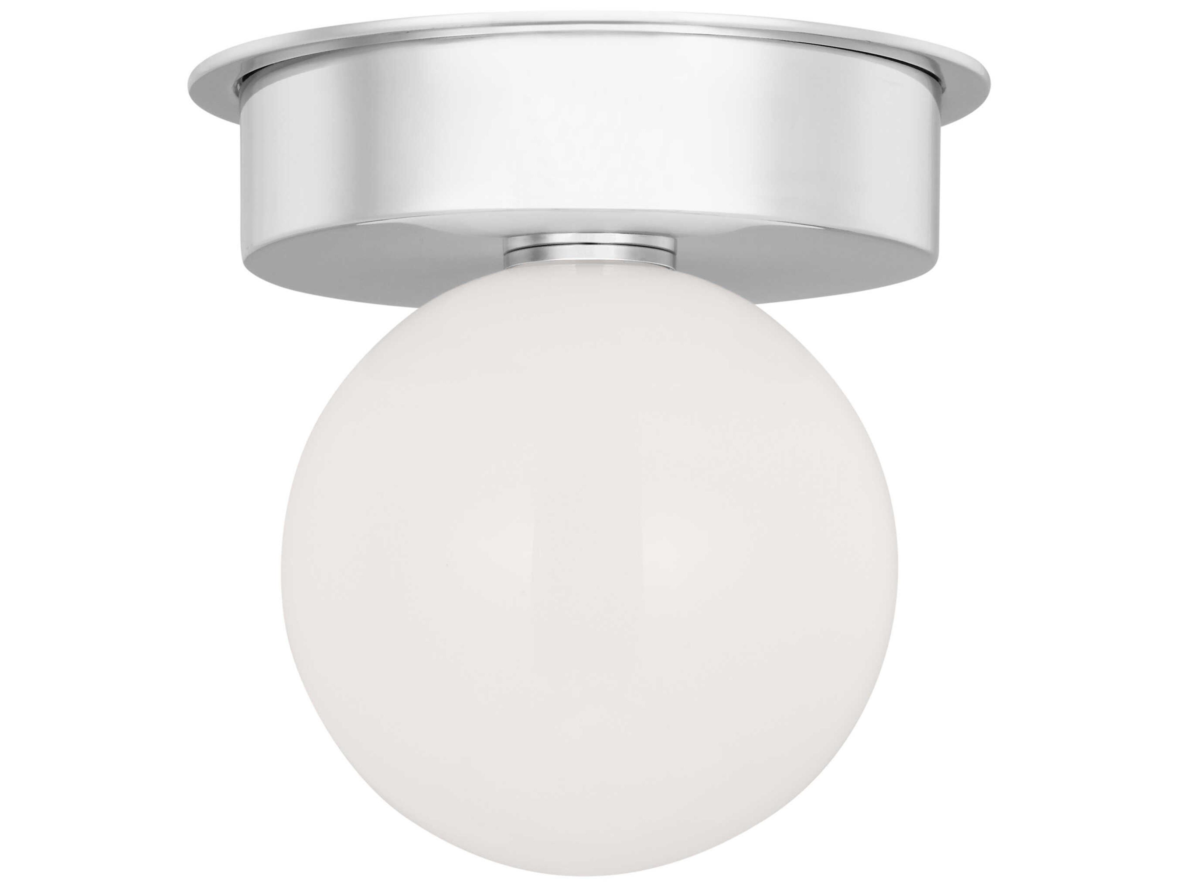 Visual Comfort Studio Nodes 1-Light Polished Nickel Globe Round Flush Mount