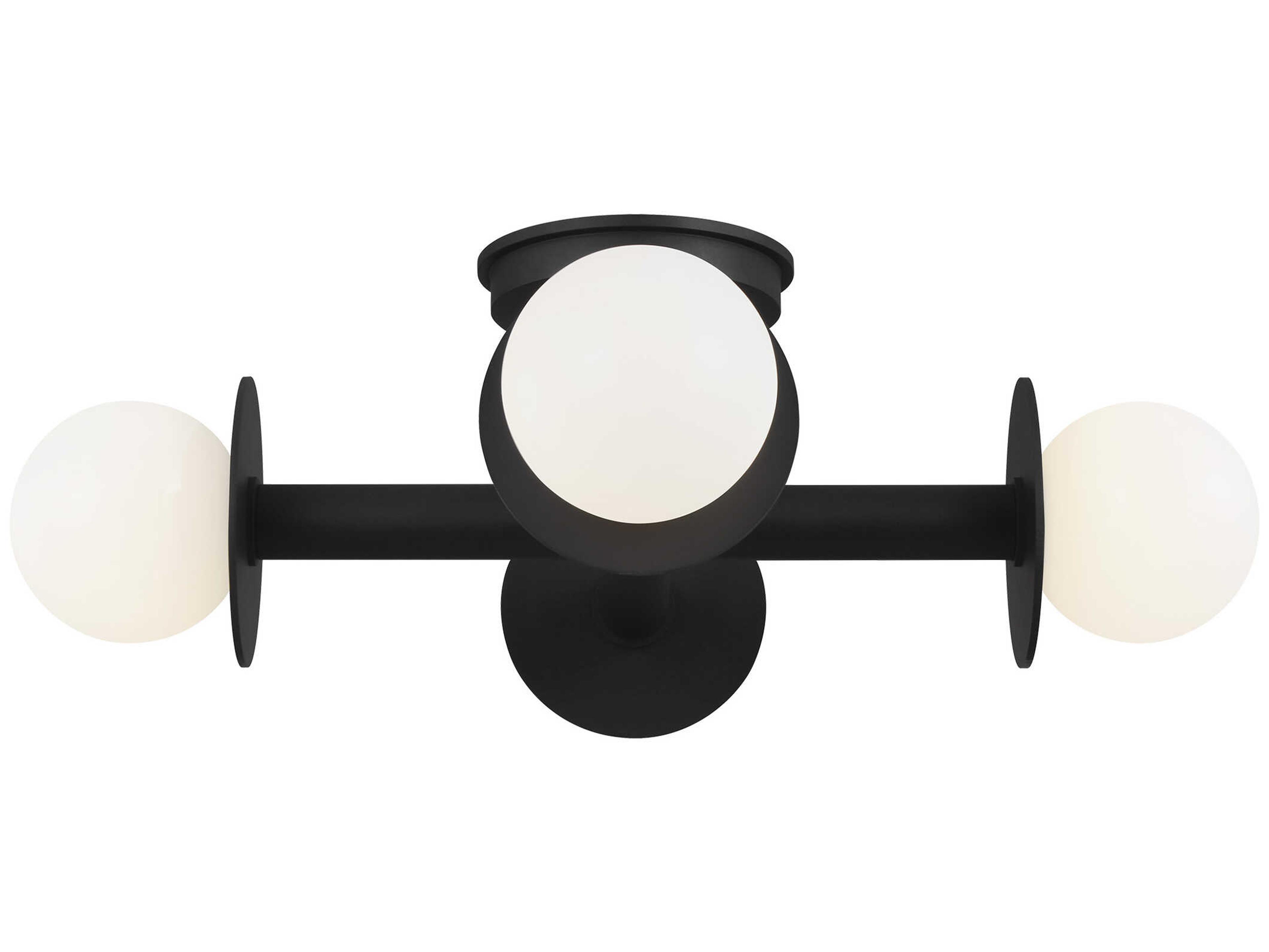 Visual Comfort Studio Nodes 4-Light Midnight Black Globe Linear Semi Flush Mount