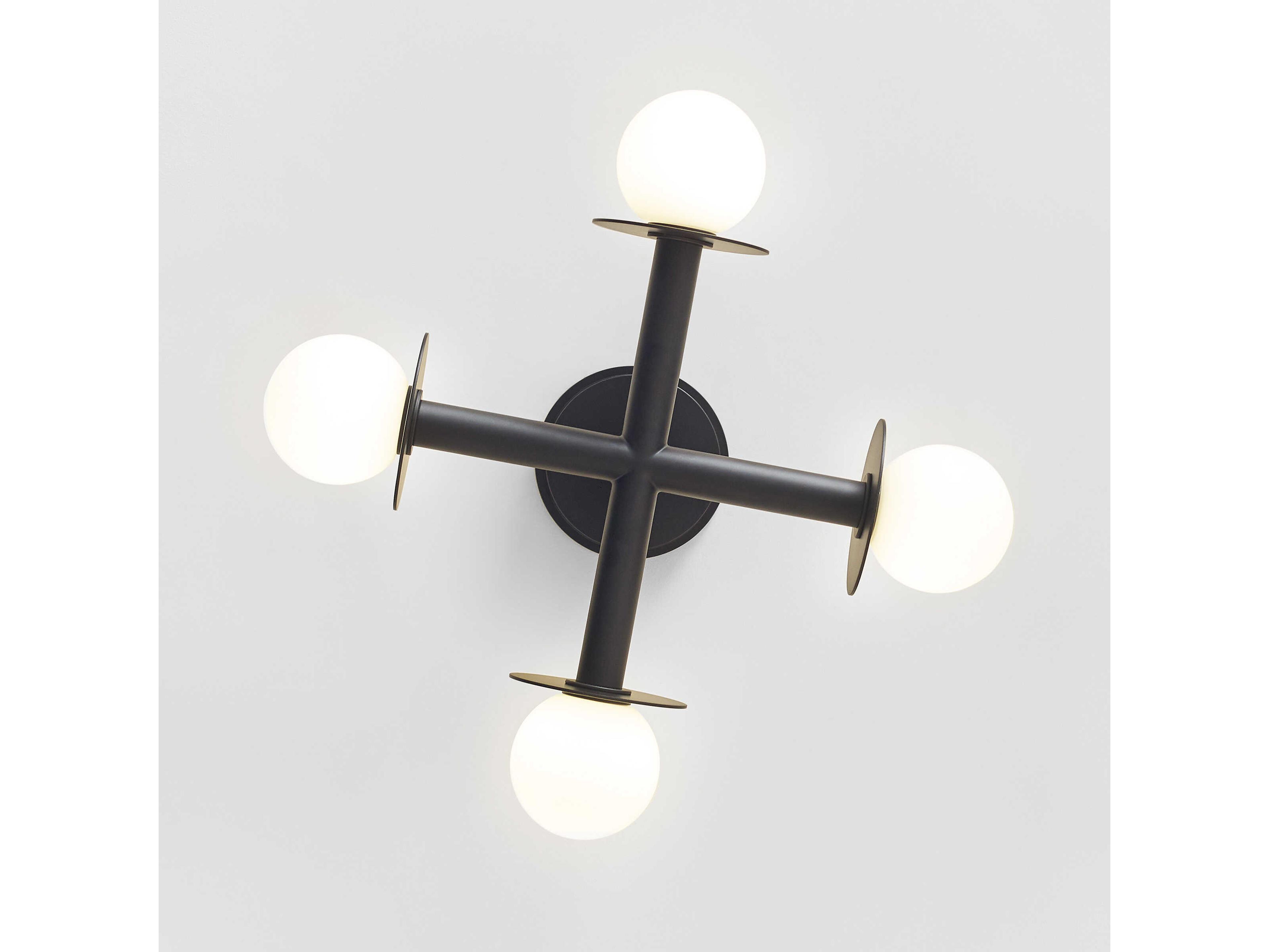 Visual Comfort Studio Nodes 4-Light Midnight Black Globe Linear Semi Flush Mount