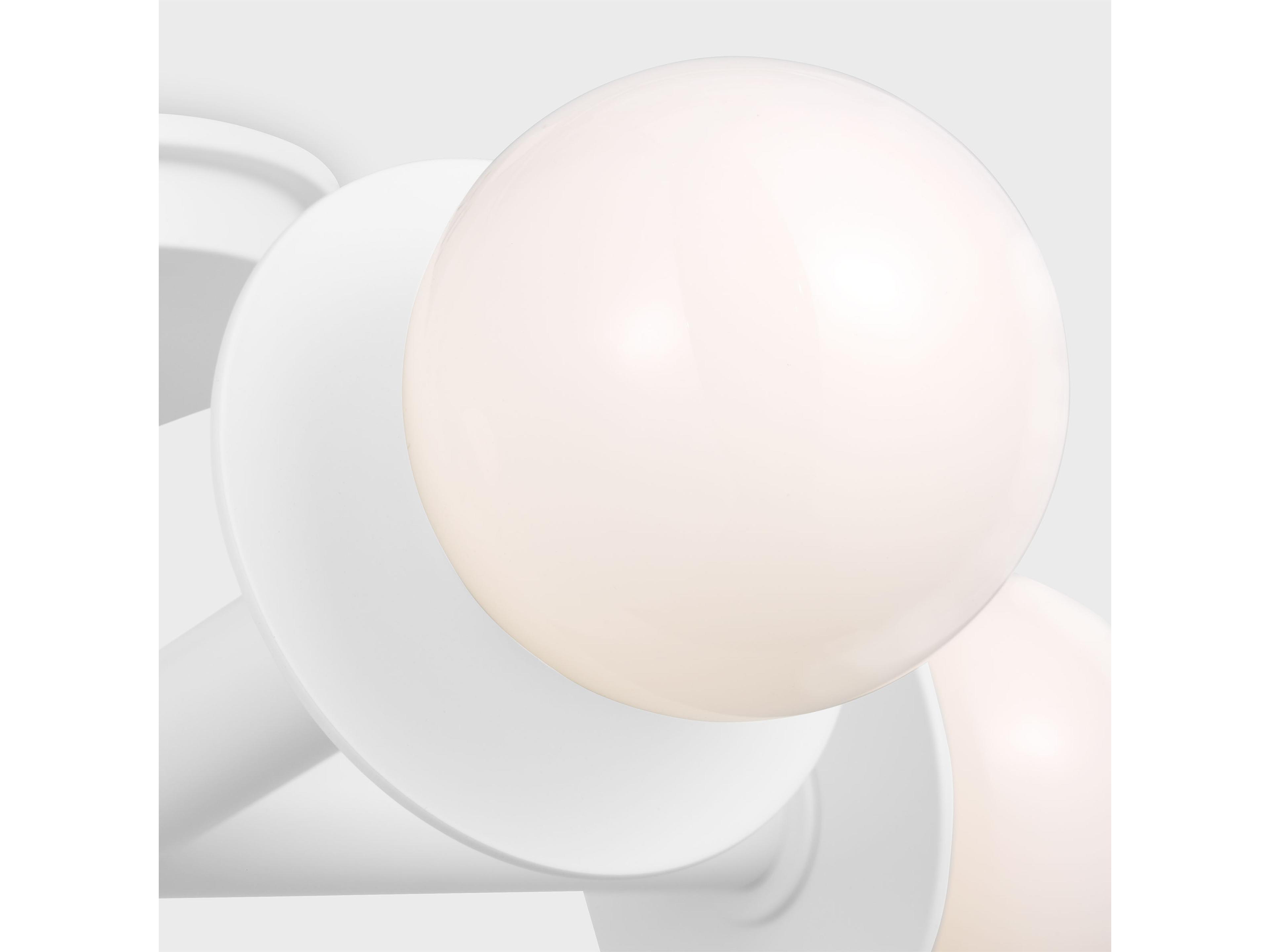 Visual Comfort Studio Nodes 4-Light Matte White Globe Semi Flush Mount