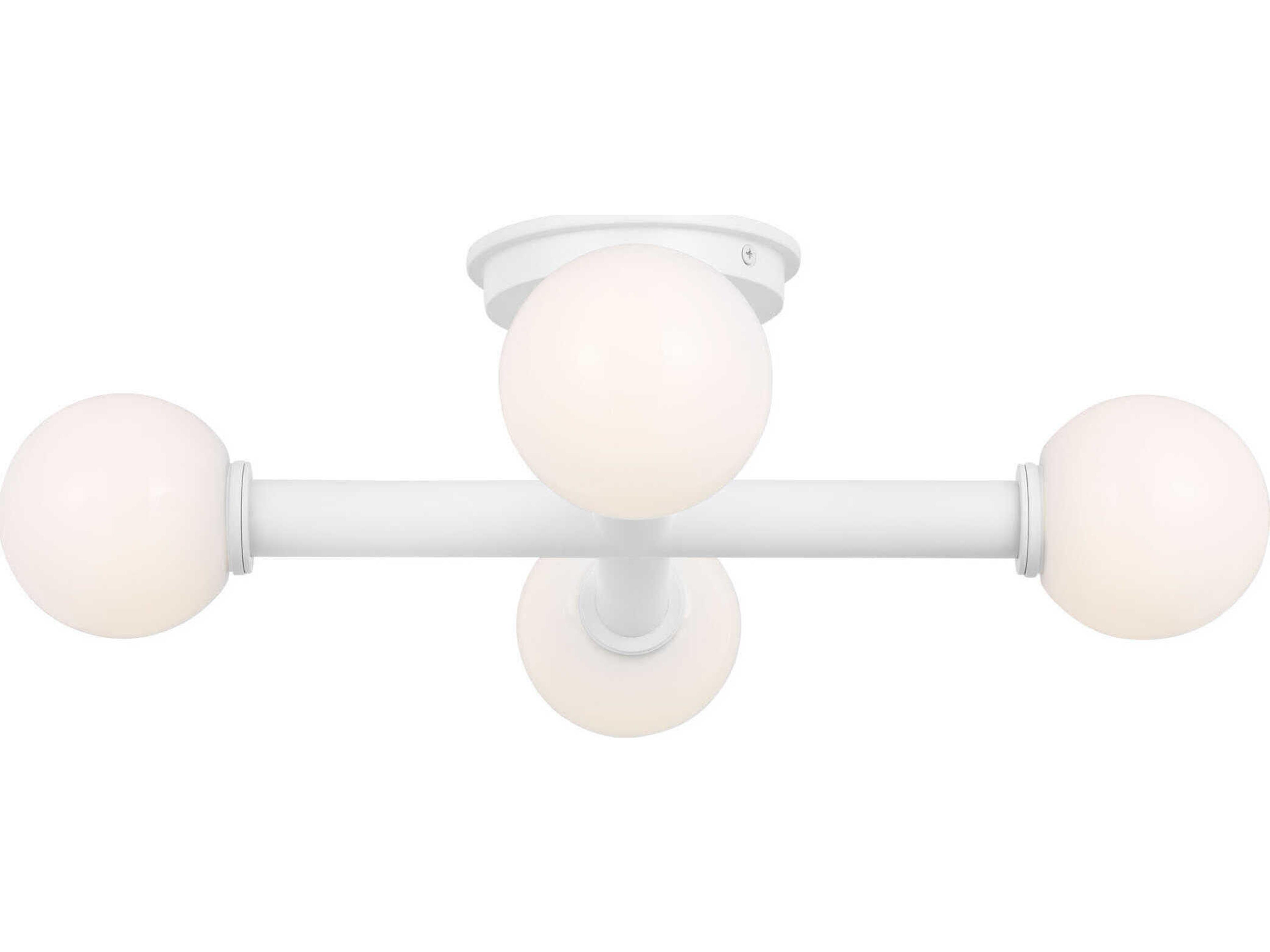 Visual Comfort Studio Nodes 4-Light Matte White Globe Semi Flush Mount