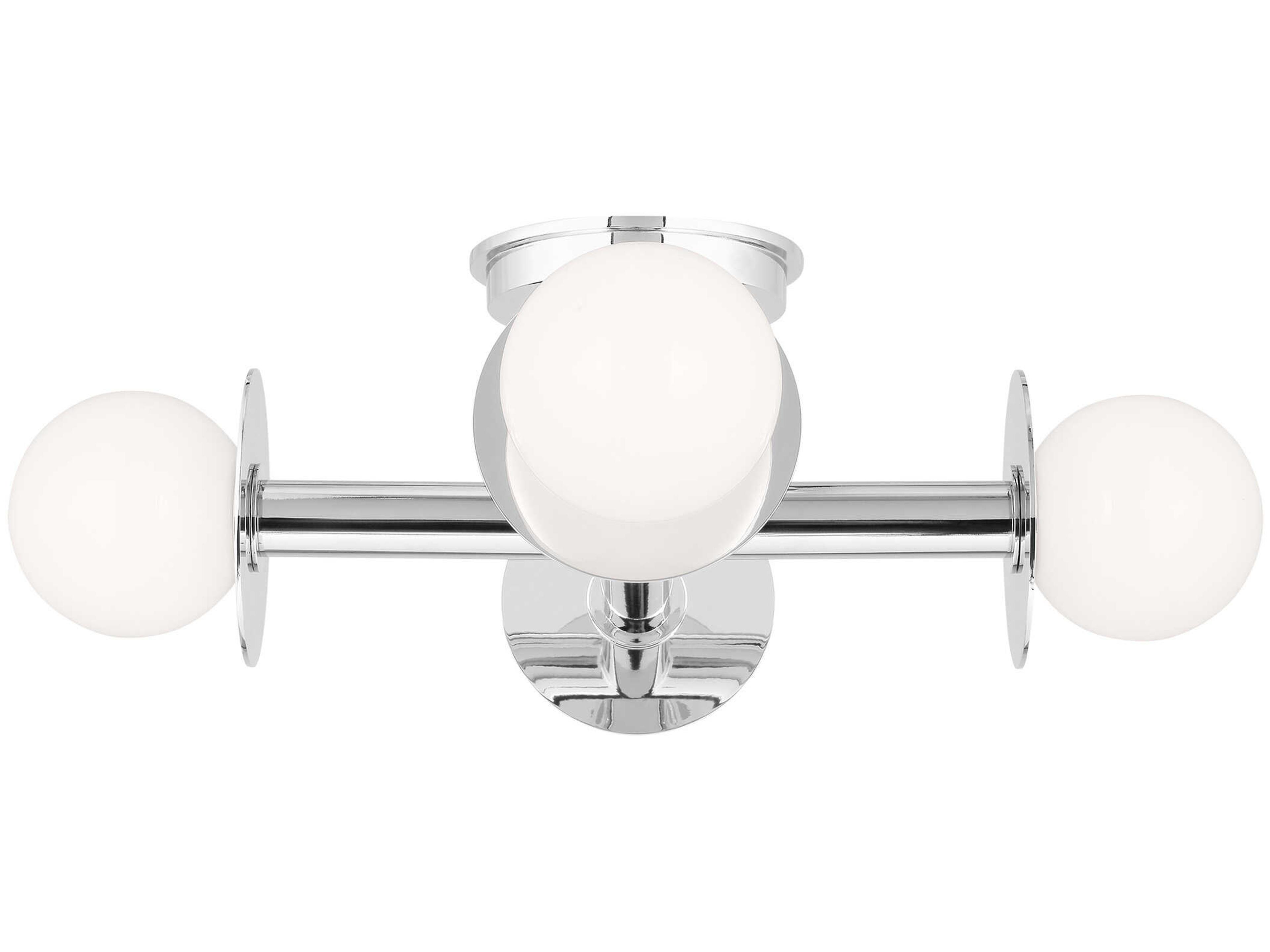 Visual Comfort Studio Nodes 4-Light Polished Nickel Globe Linear Semi Flush Mount