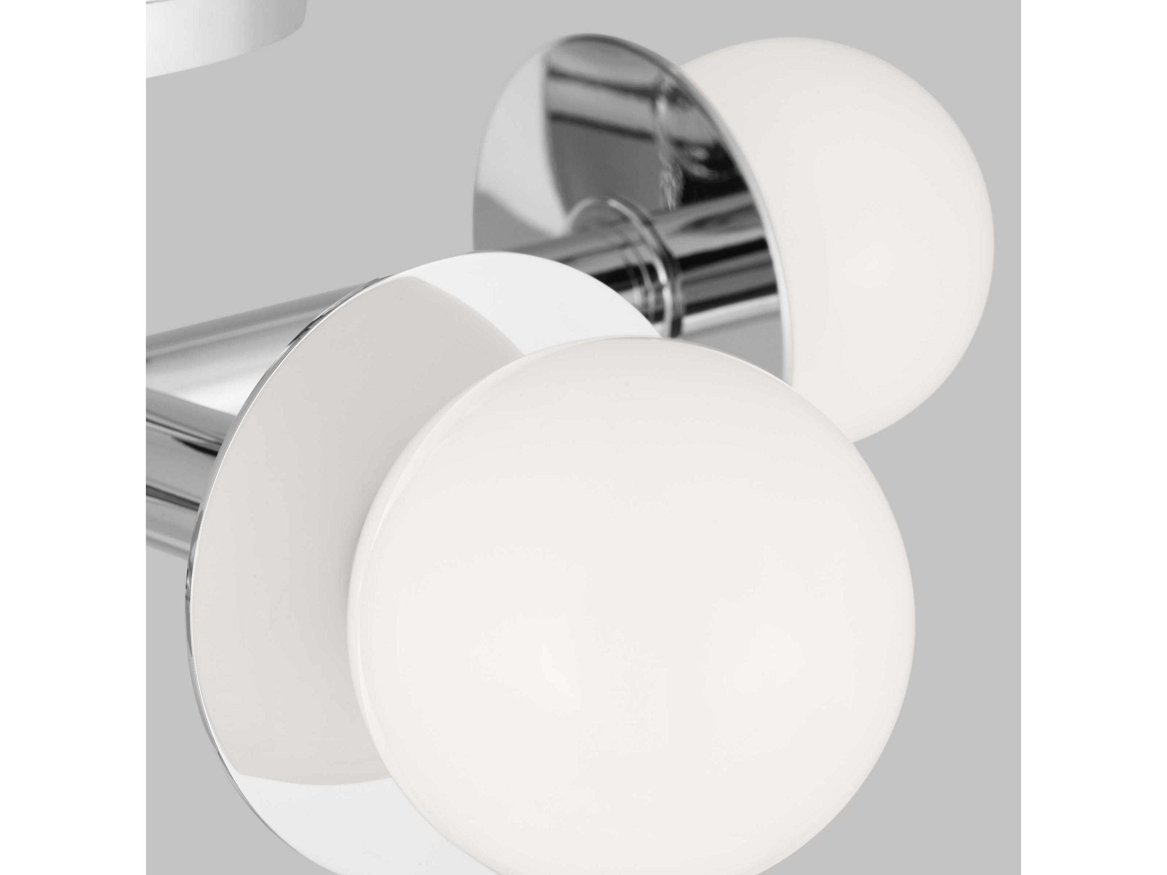 Visual Comfort Studio Nodes 4-Light Polished Nickel Globe Linear Semi Flush Mount