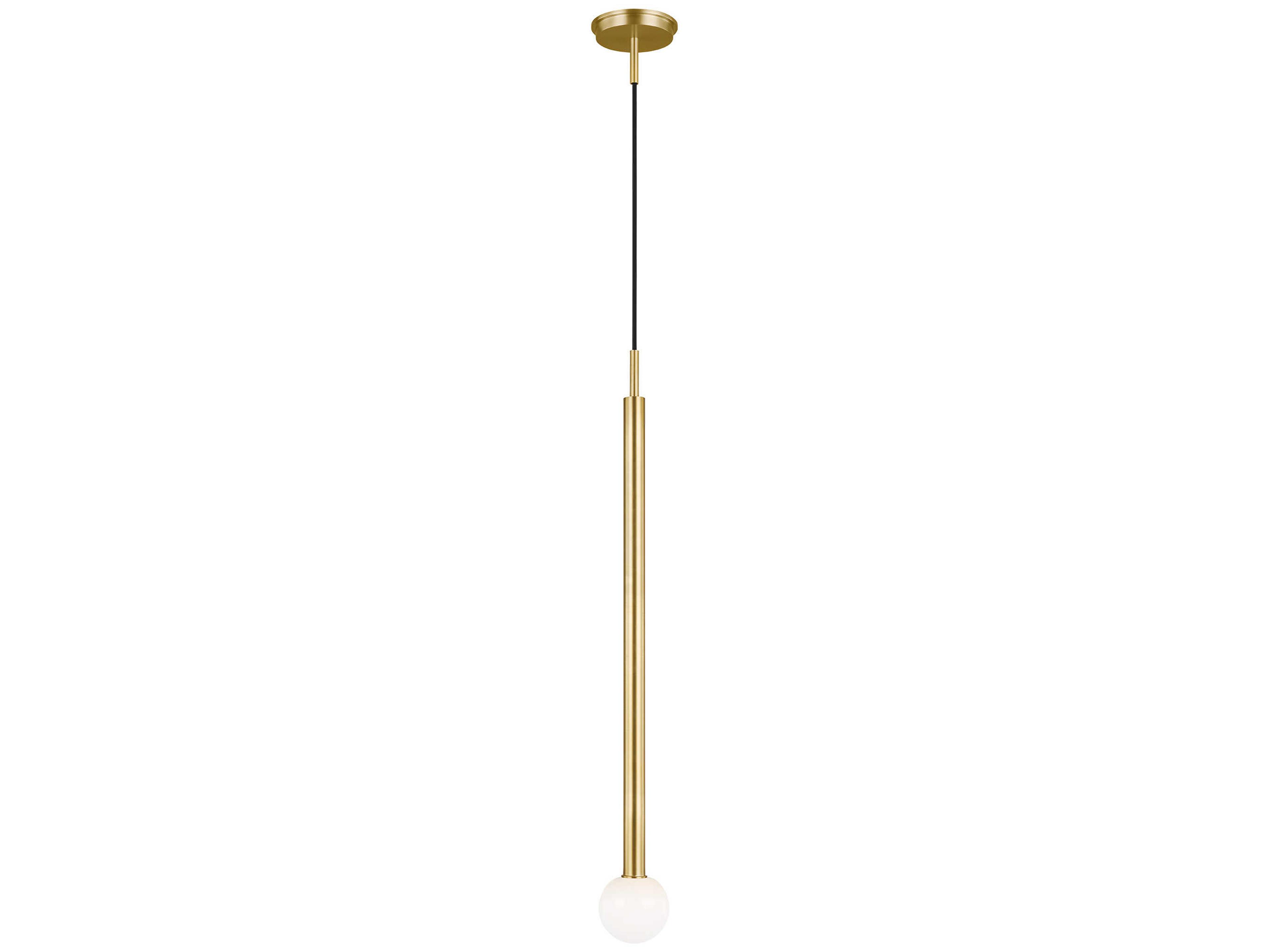 Visual Comfort Studio Nodes 1-Light Burnished Brass Globe Linear Mini Pendant