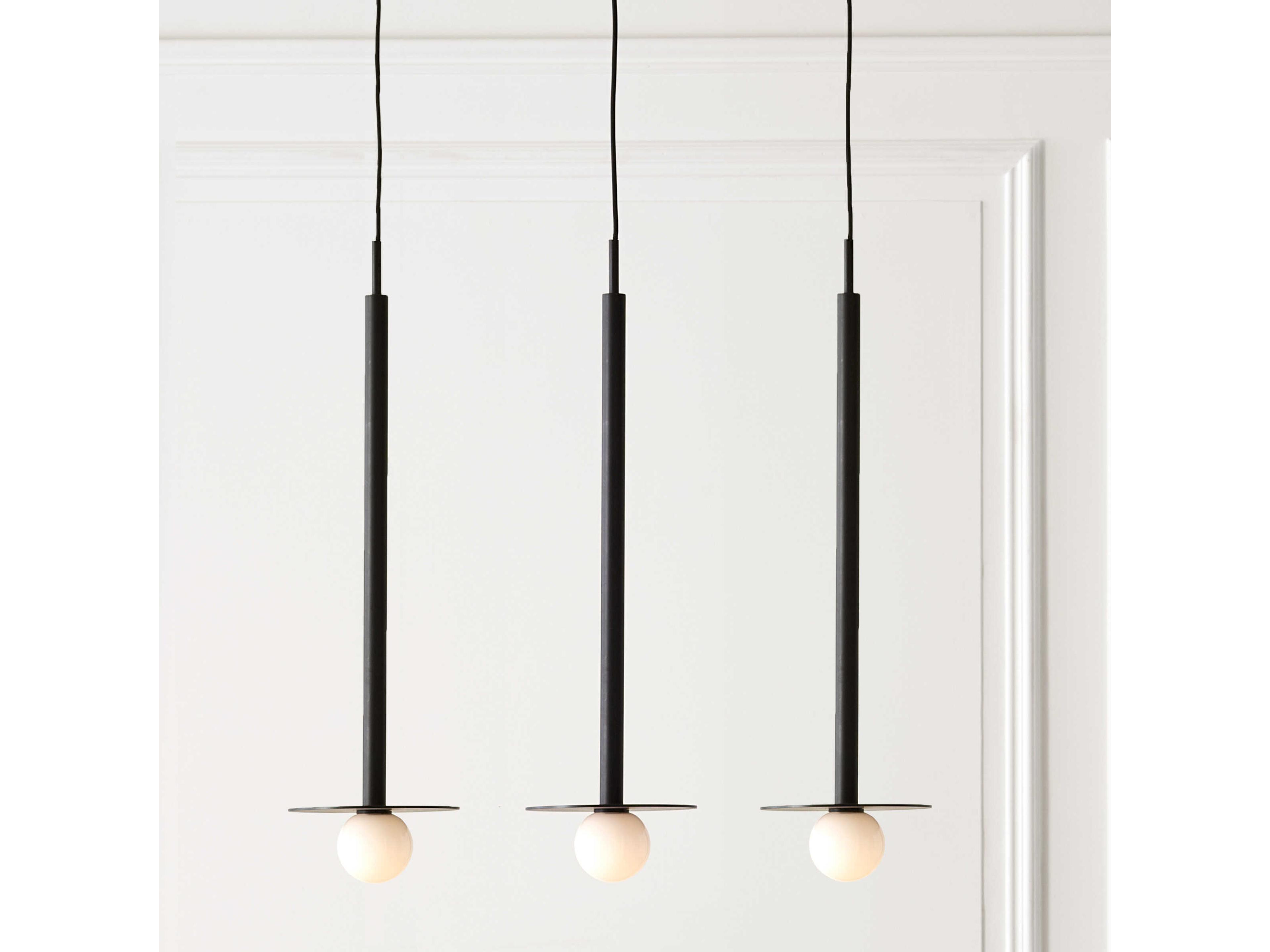 Visual Comfort Studio Nodes 1-Light Midnight Black Globe Linear Mini Pendant