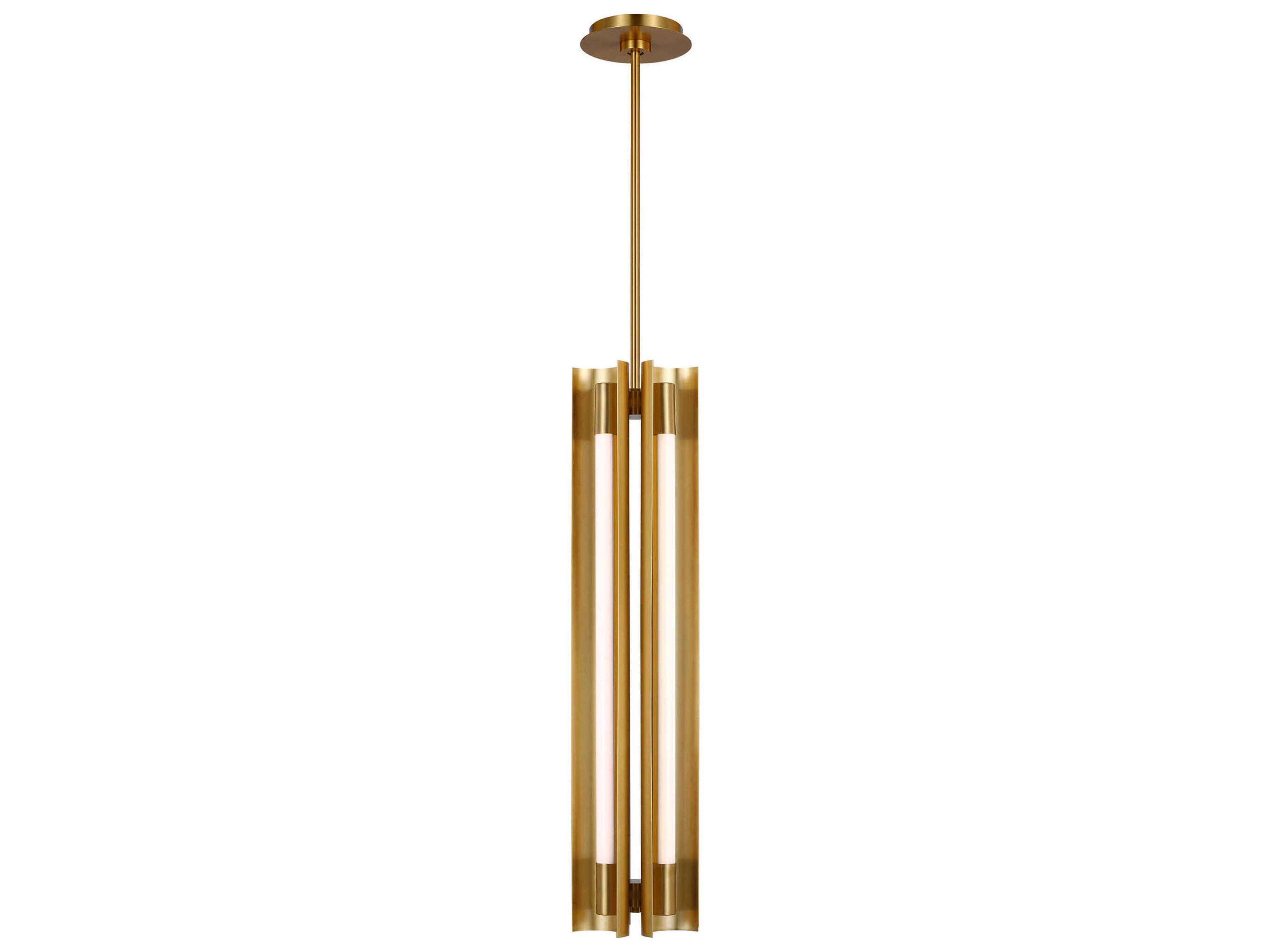 Carson 4-Light Narrow LED Pendant Burnished Brass
