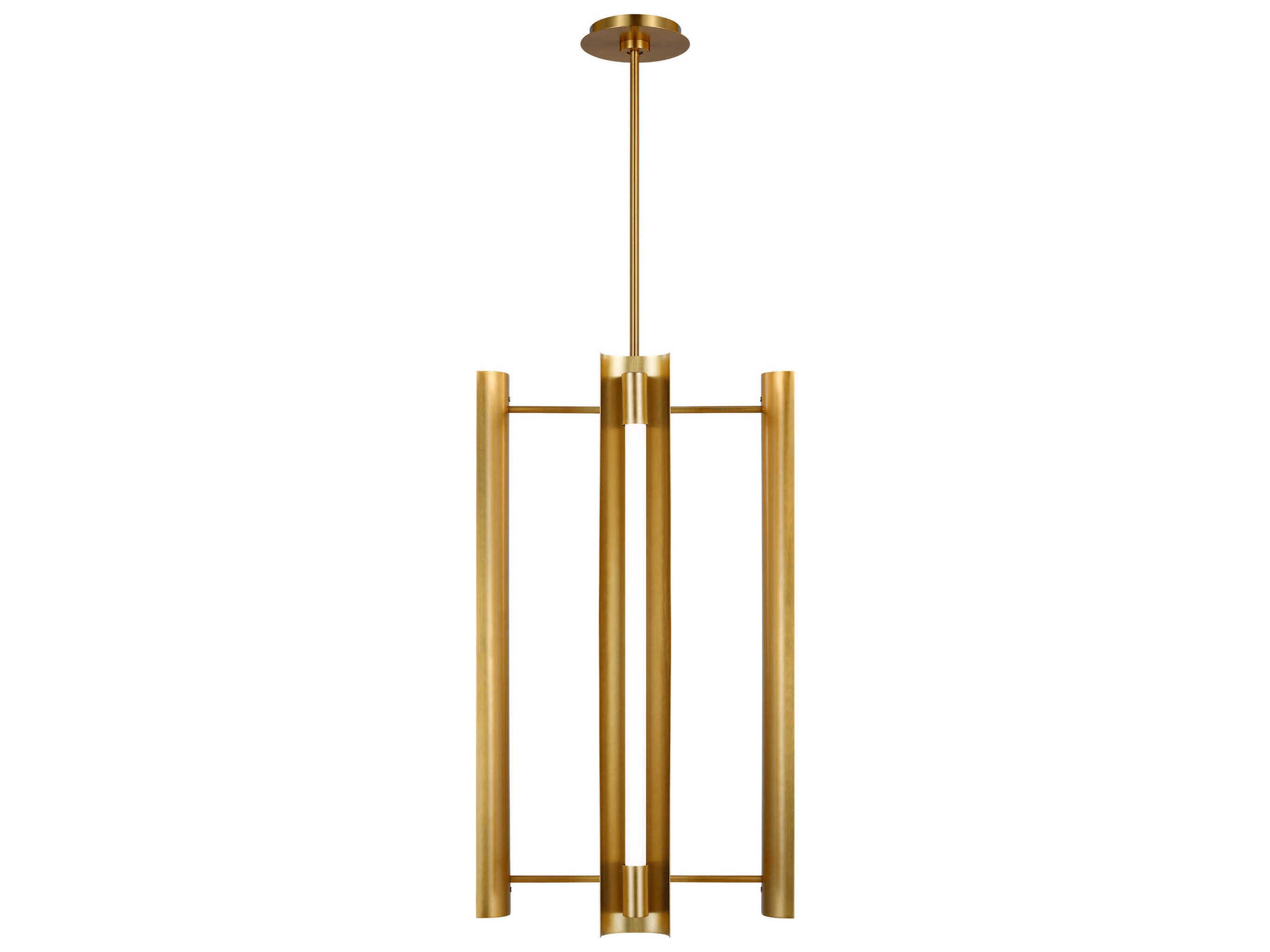 Visual Comfort Studio Carson 1-Light Burnished Brass Linear Pendant