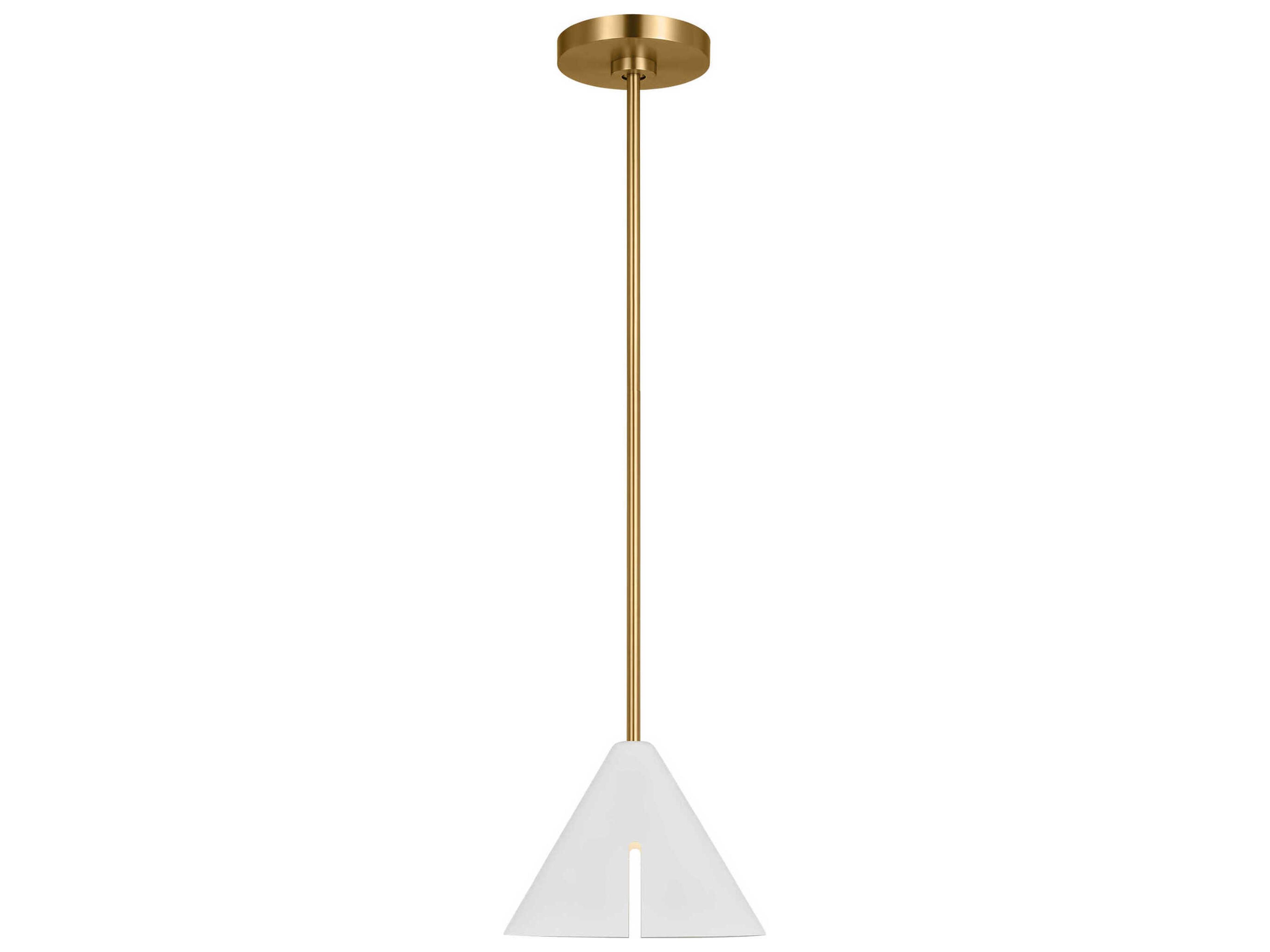 Cambre 1-Light Matte White Burnished Brass Mini Pendant
