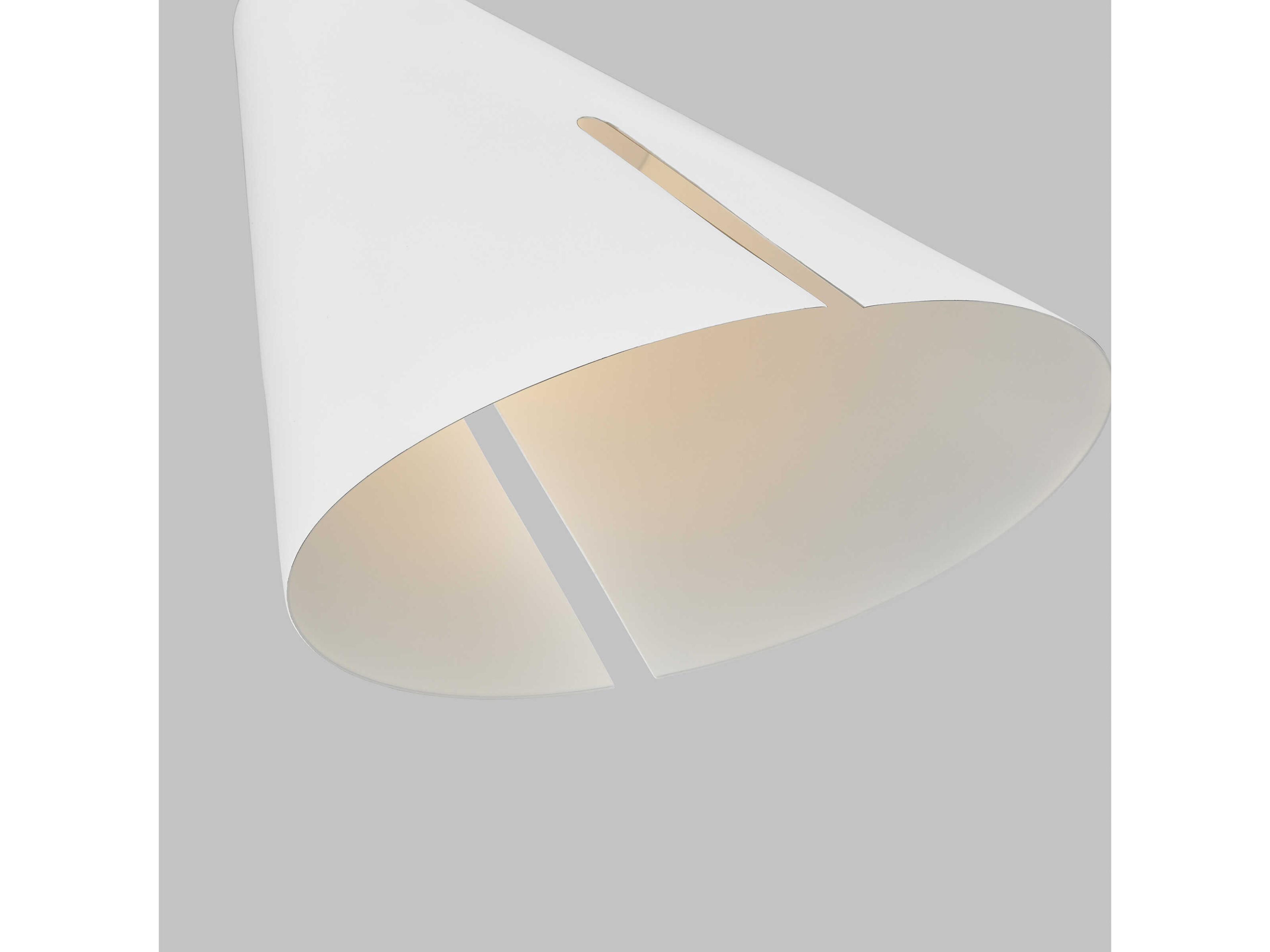 Visual Comfort Studio Cambre 1-Light Matte White Burnished Brass Mini Pendant