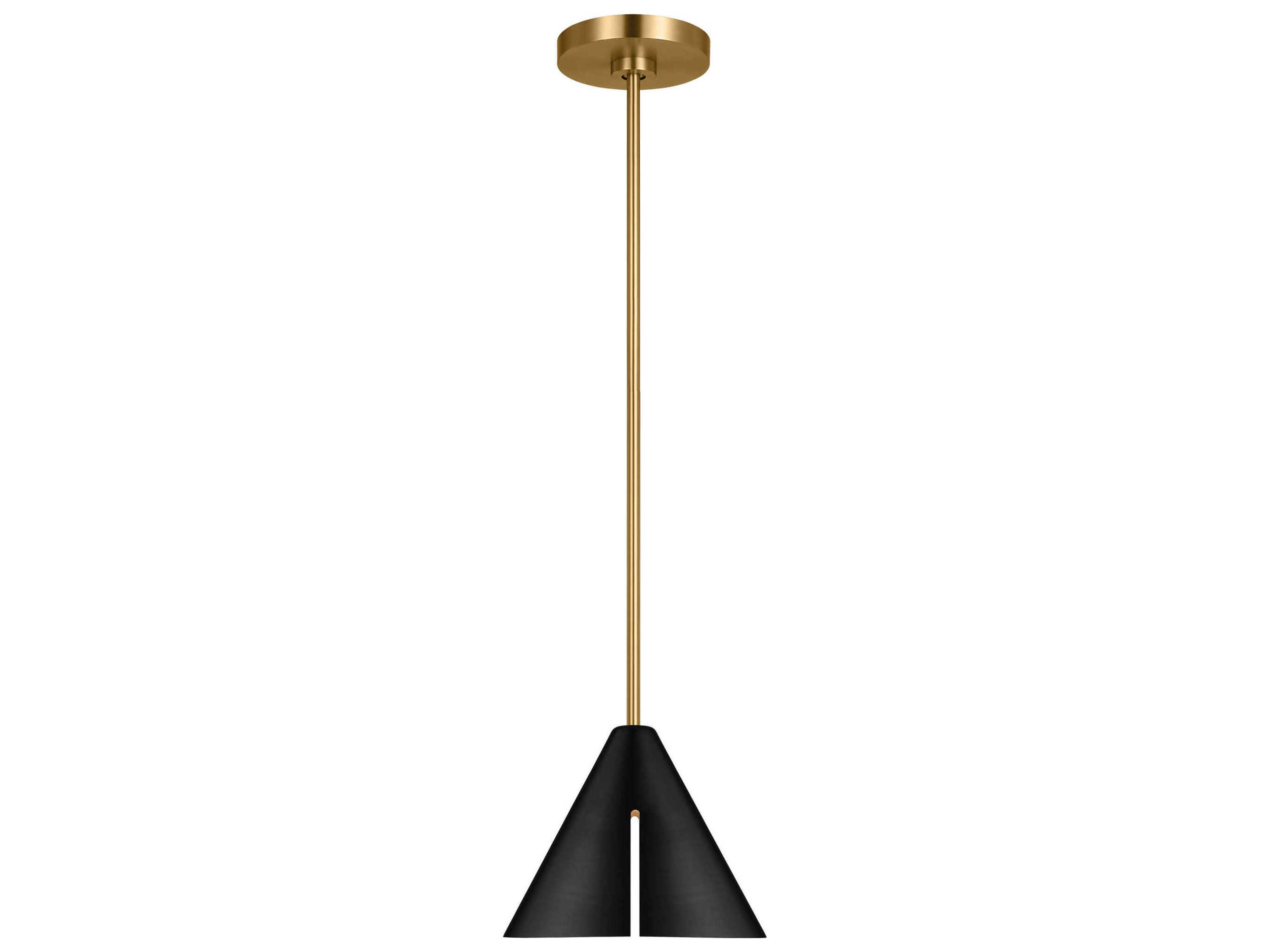 Visual Comfort Studio Cambre 1-Light Midnight Black Burnished Brass Mini Pendant