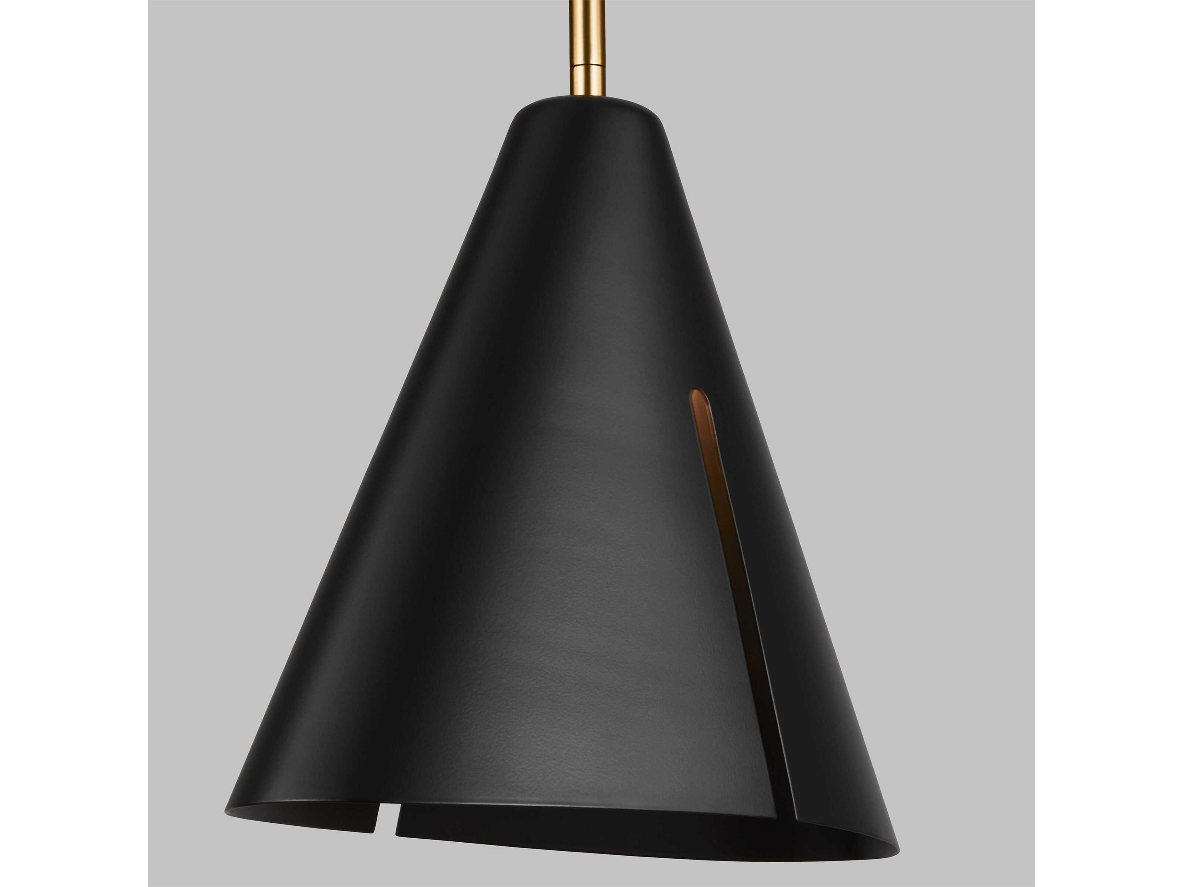 Visual Comfort Studio Cambre 1-Light Midnight Black Burnished Brass Mini Pendant