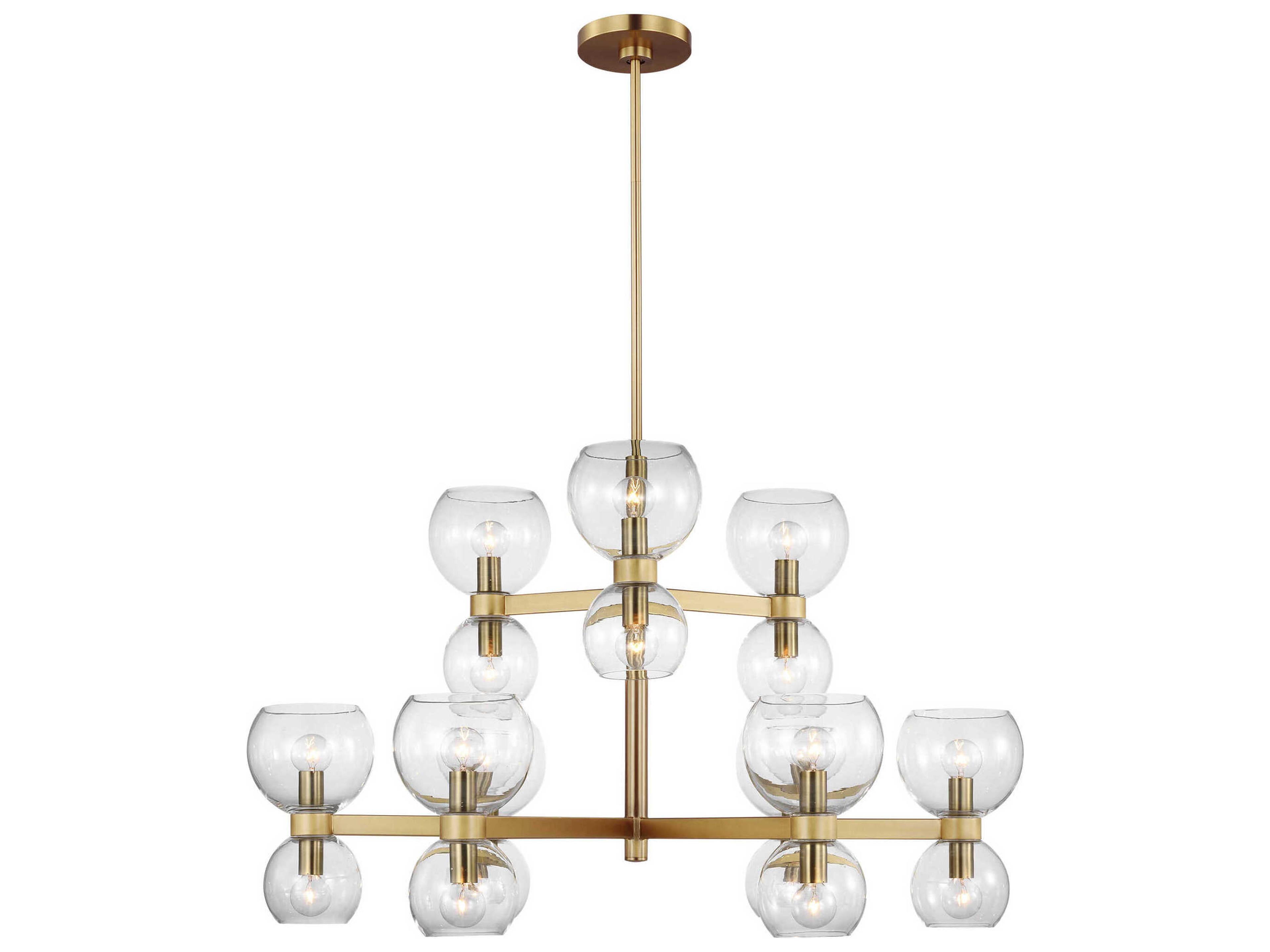 18 Light Chandelier Londyn Burnished Brass Clear Glass