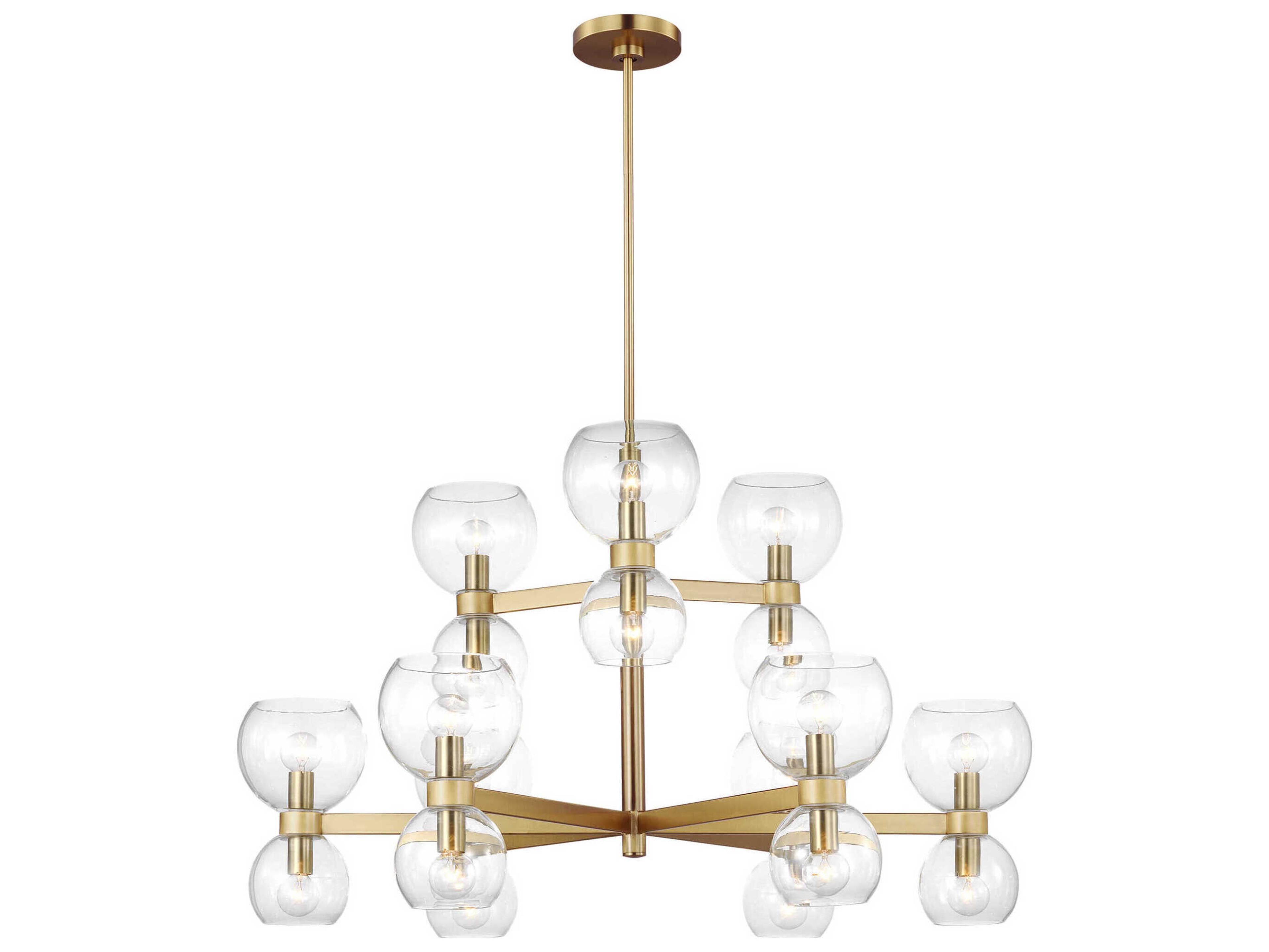 Visual Comfort Studio Londyn 18-Light Burnished Brass Tiered Chandelier