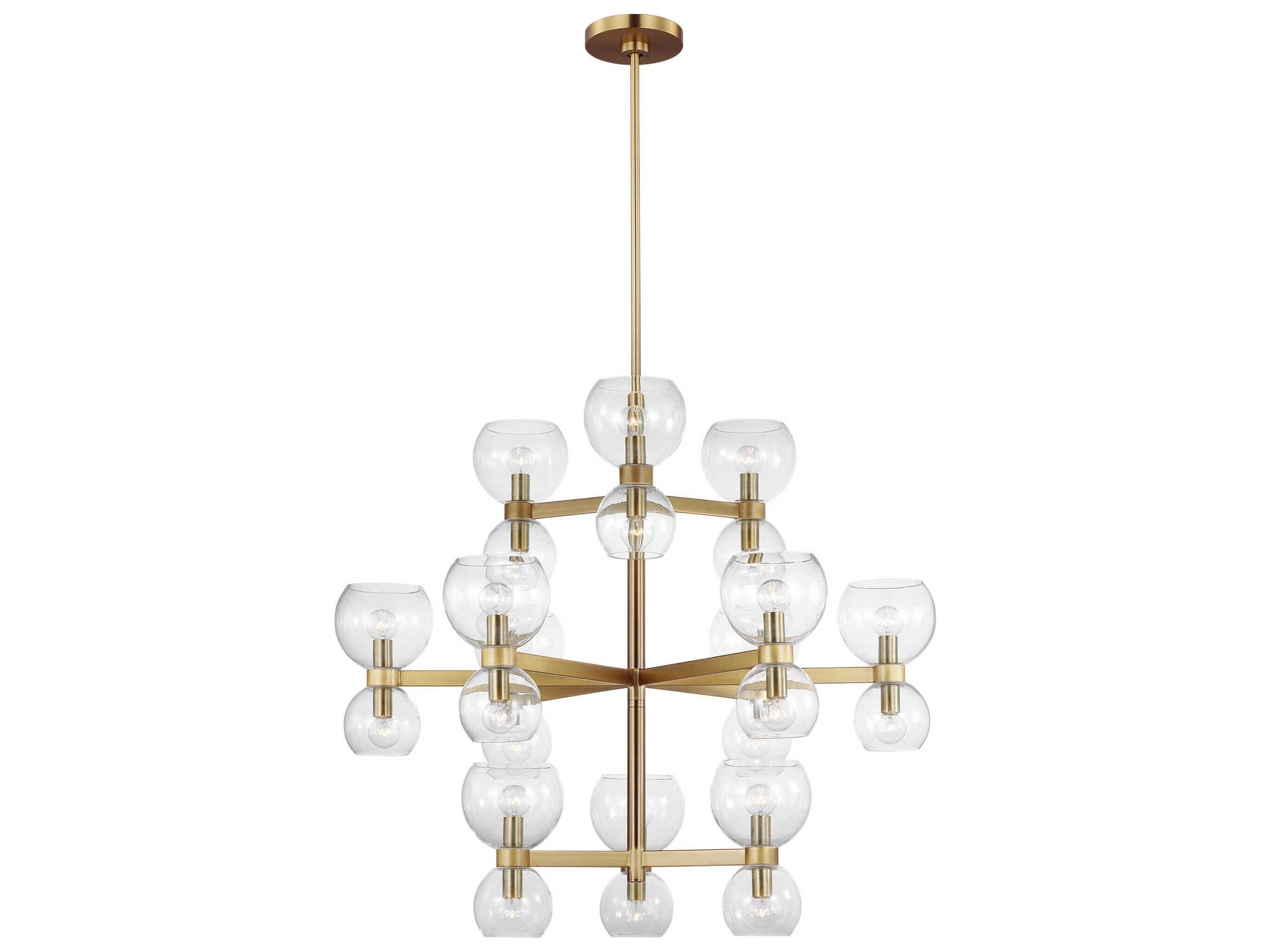 Visual Comfort Studio Londyn 24-Light Burnished Brass Tiered Chandelier