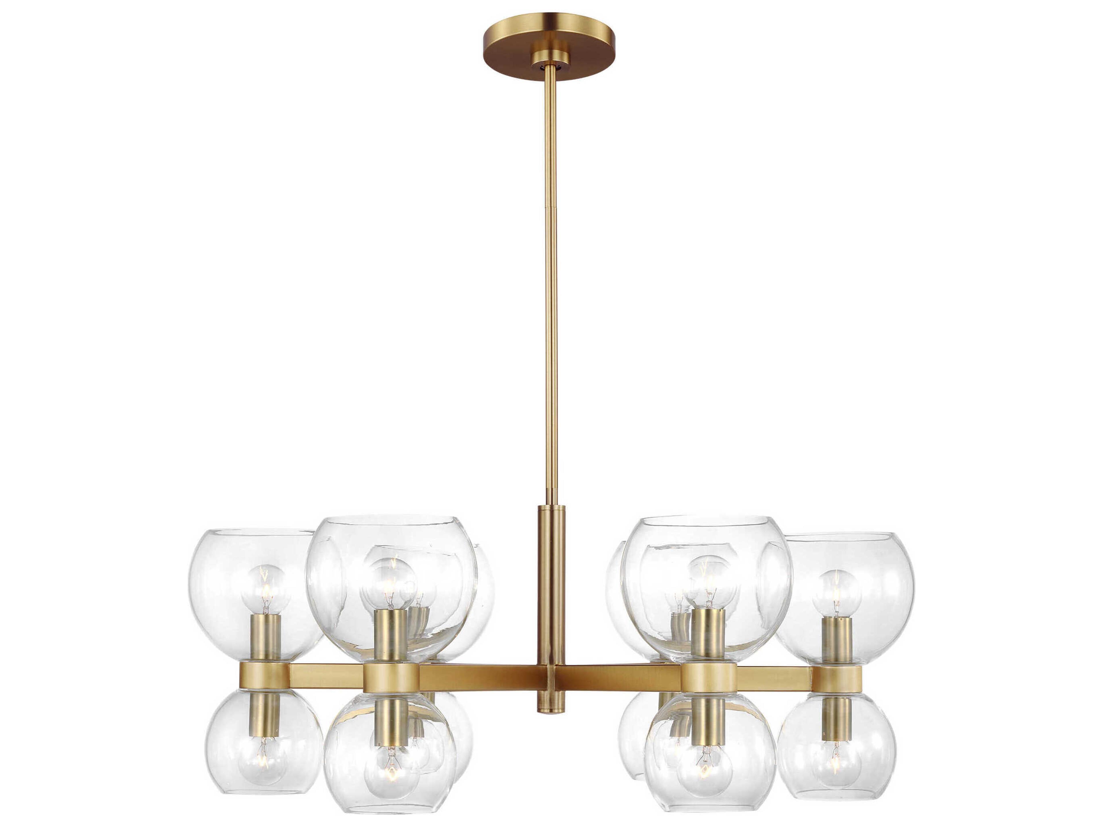 Londyn Small Chandelier Burnished Brass Clear Glass