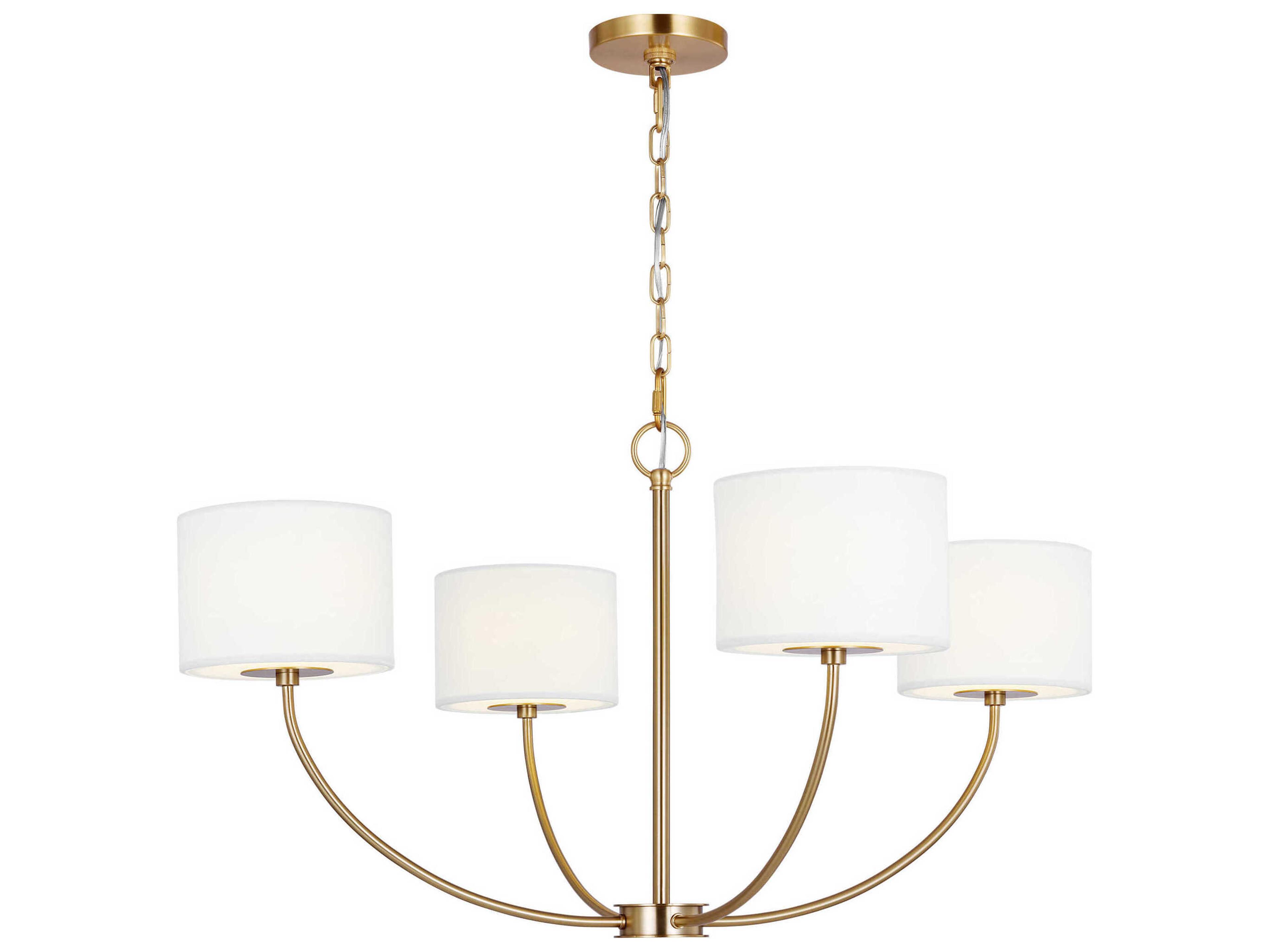 Visual Comfort Studio Sawyer 4-Light Burnished Brass Drum Chandelier