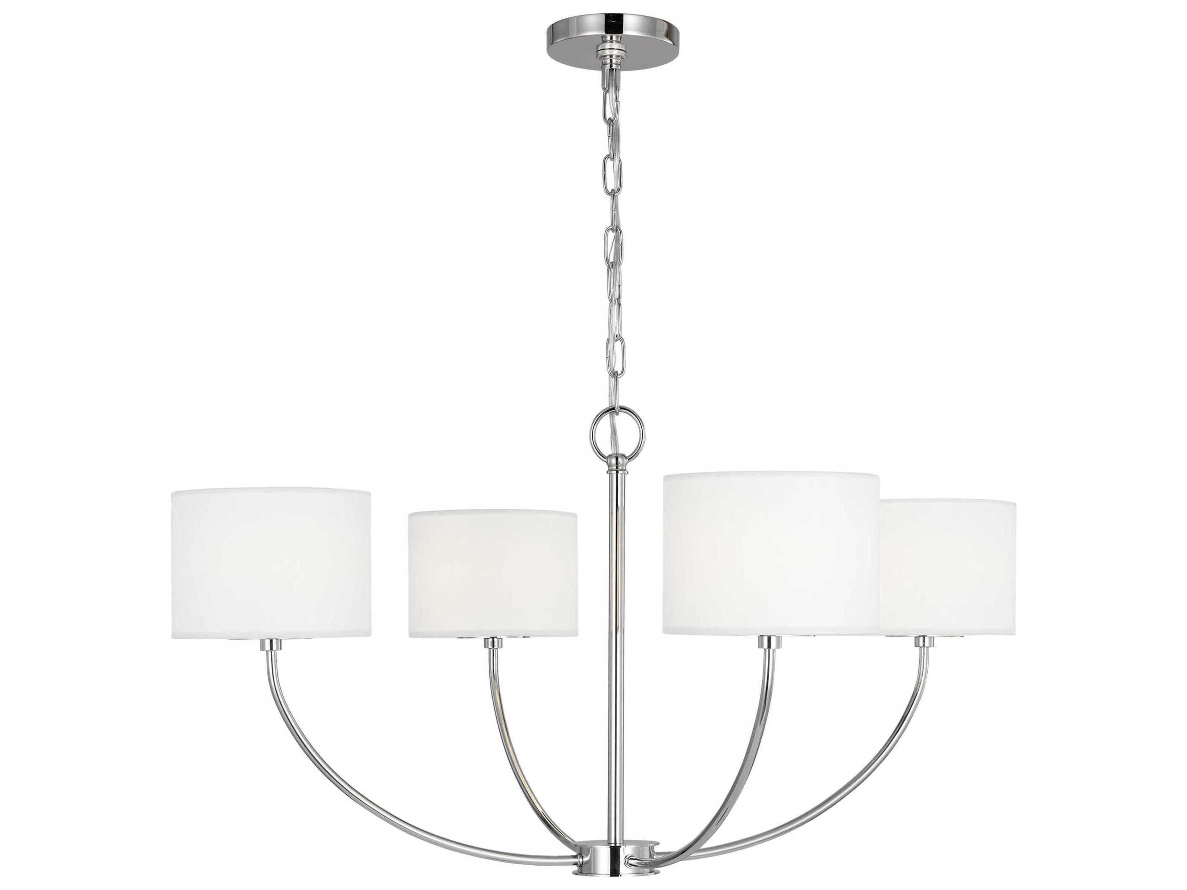 Sawyer Small Chandelier Polished Nickel 4 Light