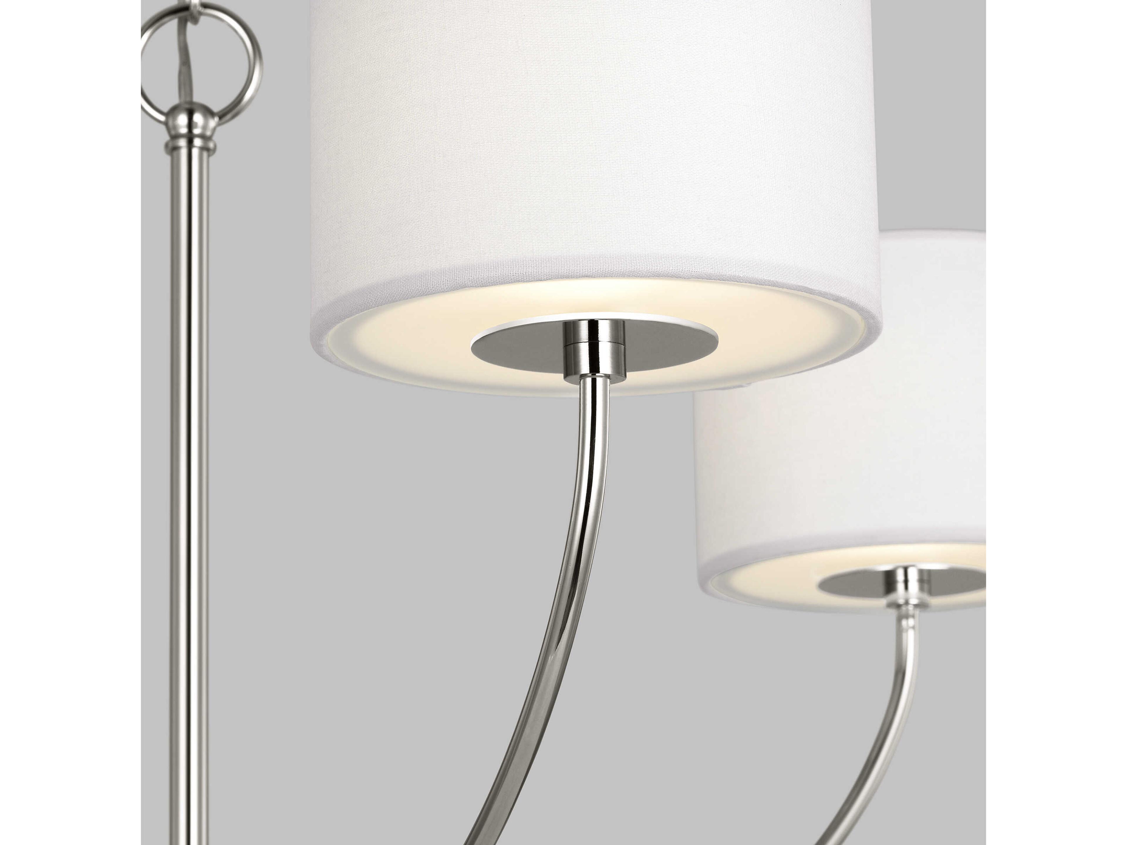 Visual Comfort Studio Sawyer 4-Light Polished Nickel Drum Chandelier