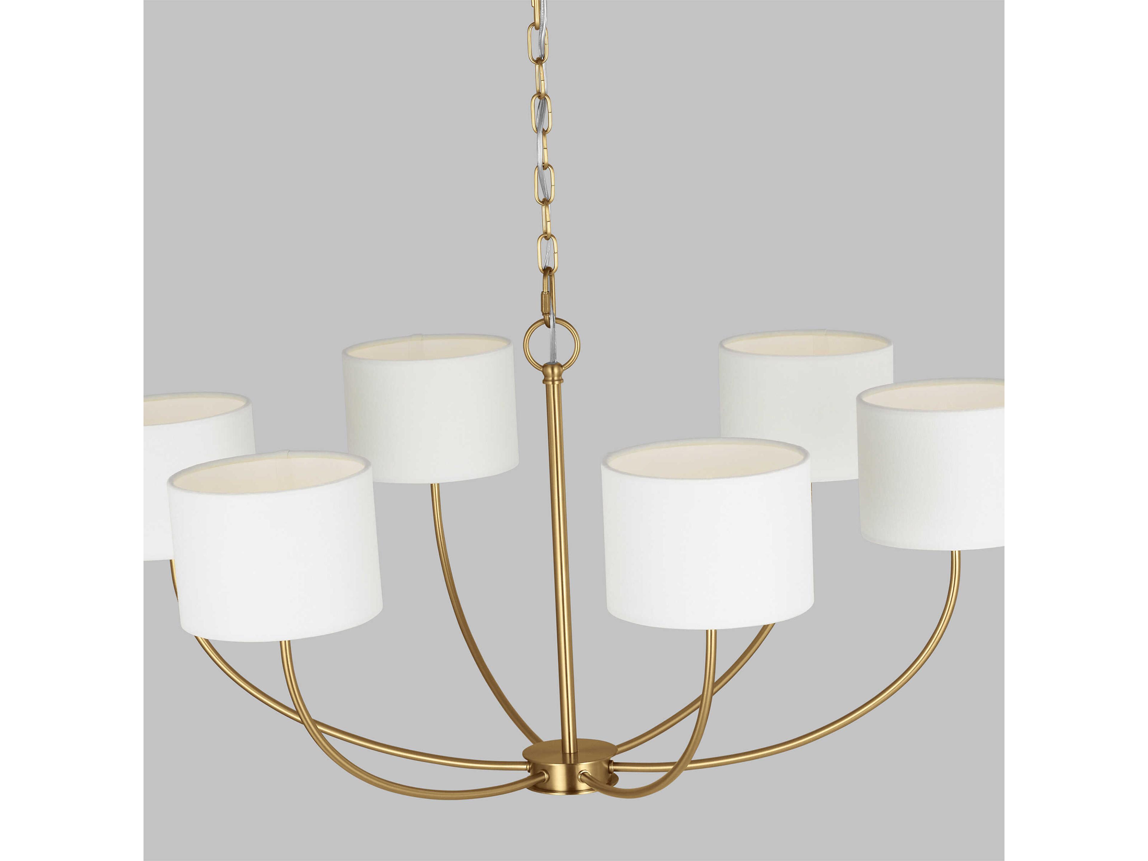 Visual Comfort Studio Sawyer 6-Light Burnished Brass Drum Chandelier