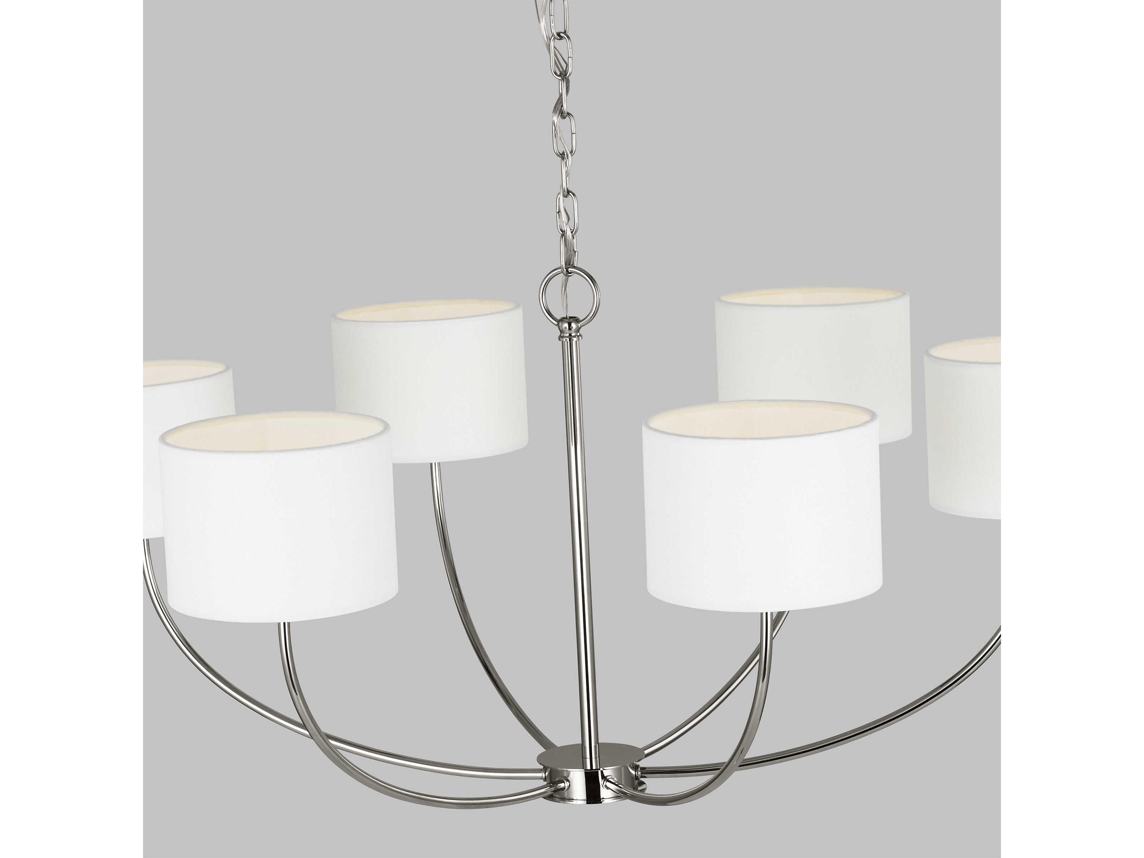 Visual Comfort Studio Sawyer 6-Light Polished Nickel Drum Chandelier