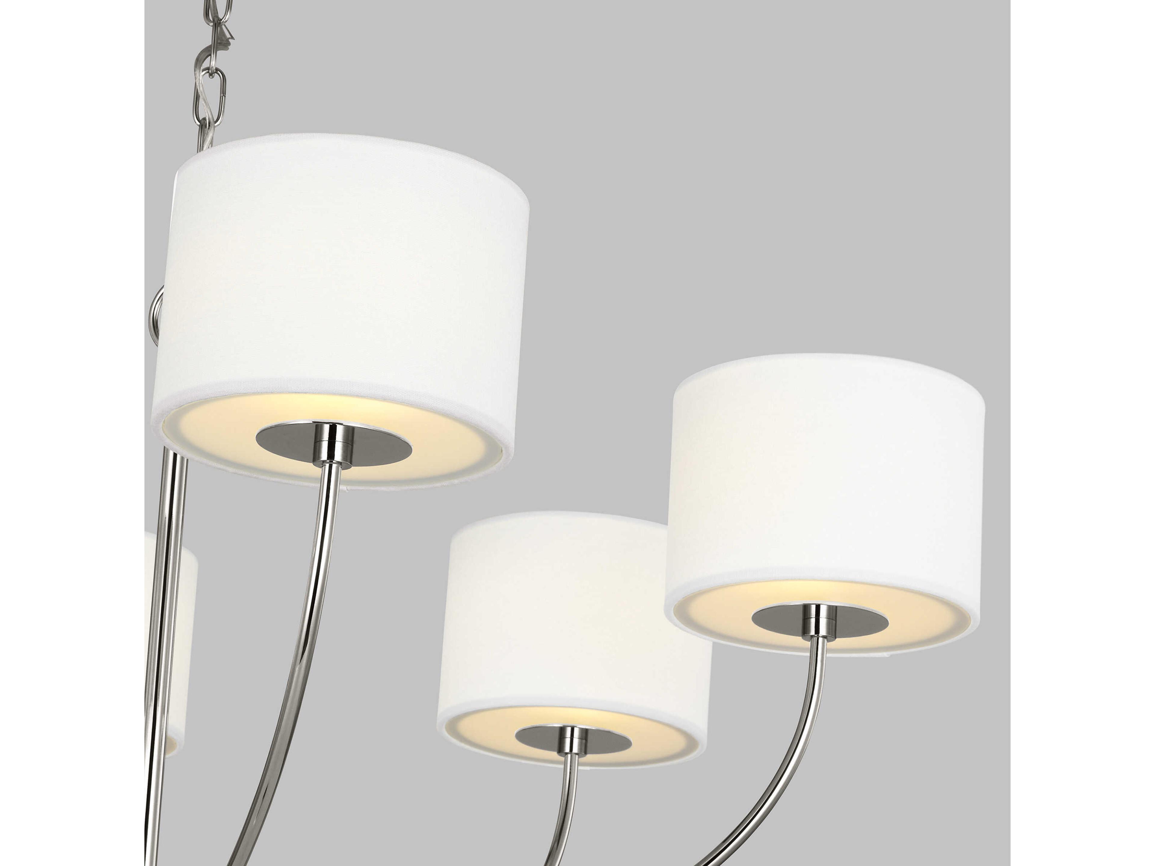 Visual Comfort Studio Sawyer 6-Light Polished Nickel Drum Chandelier