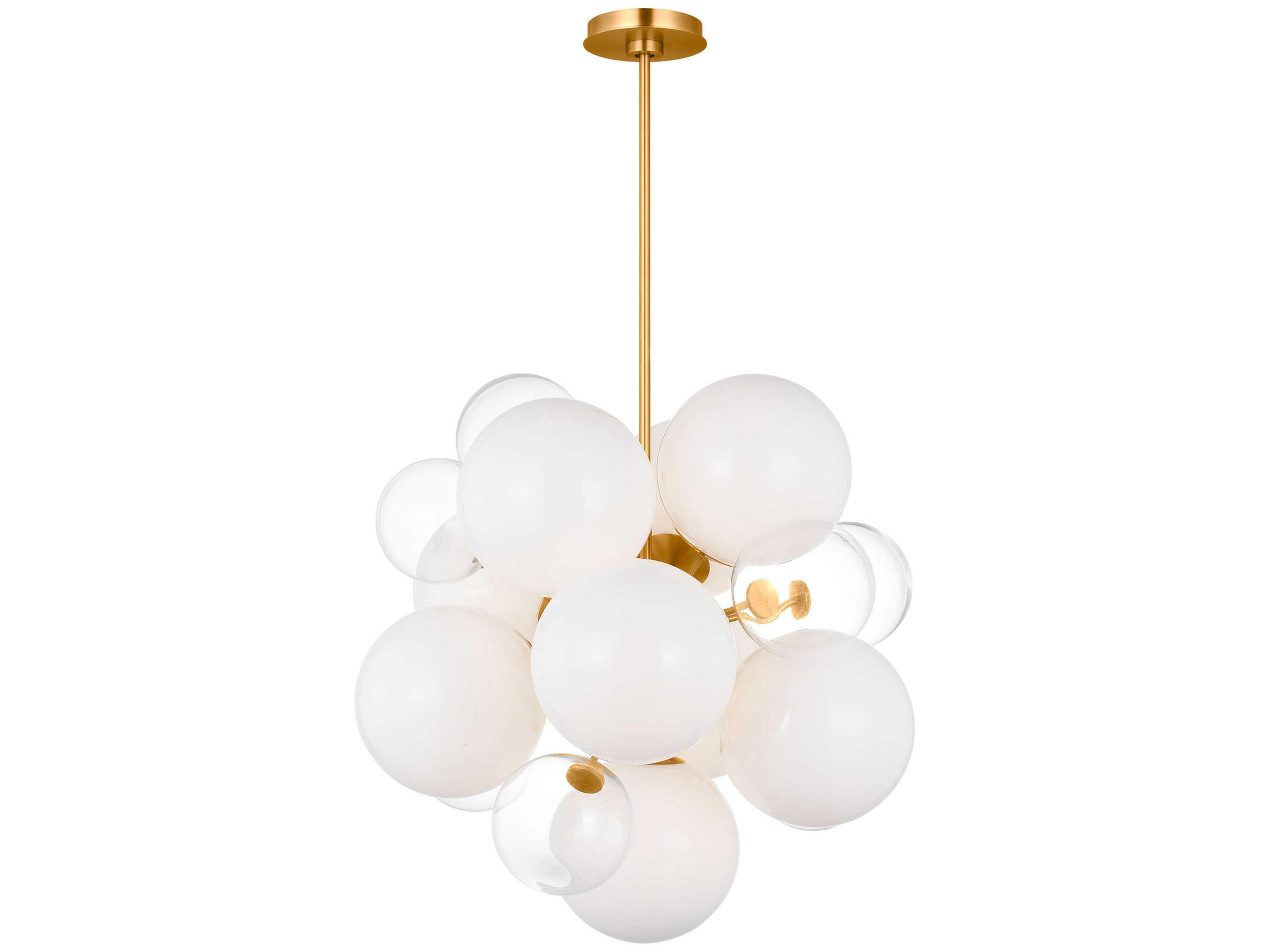 Visual Comfort Studio Aria 9-Light Burnished Brass Globe Sputnik Pendant