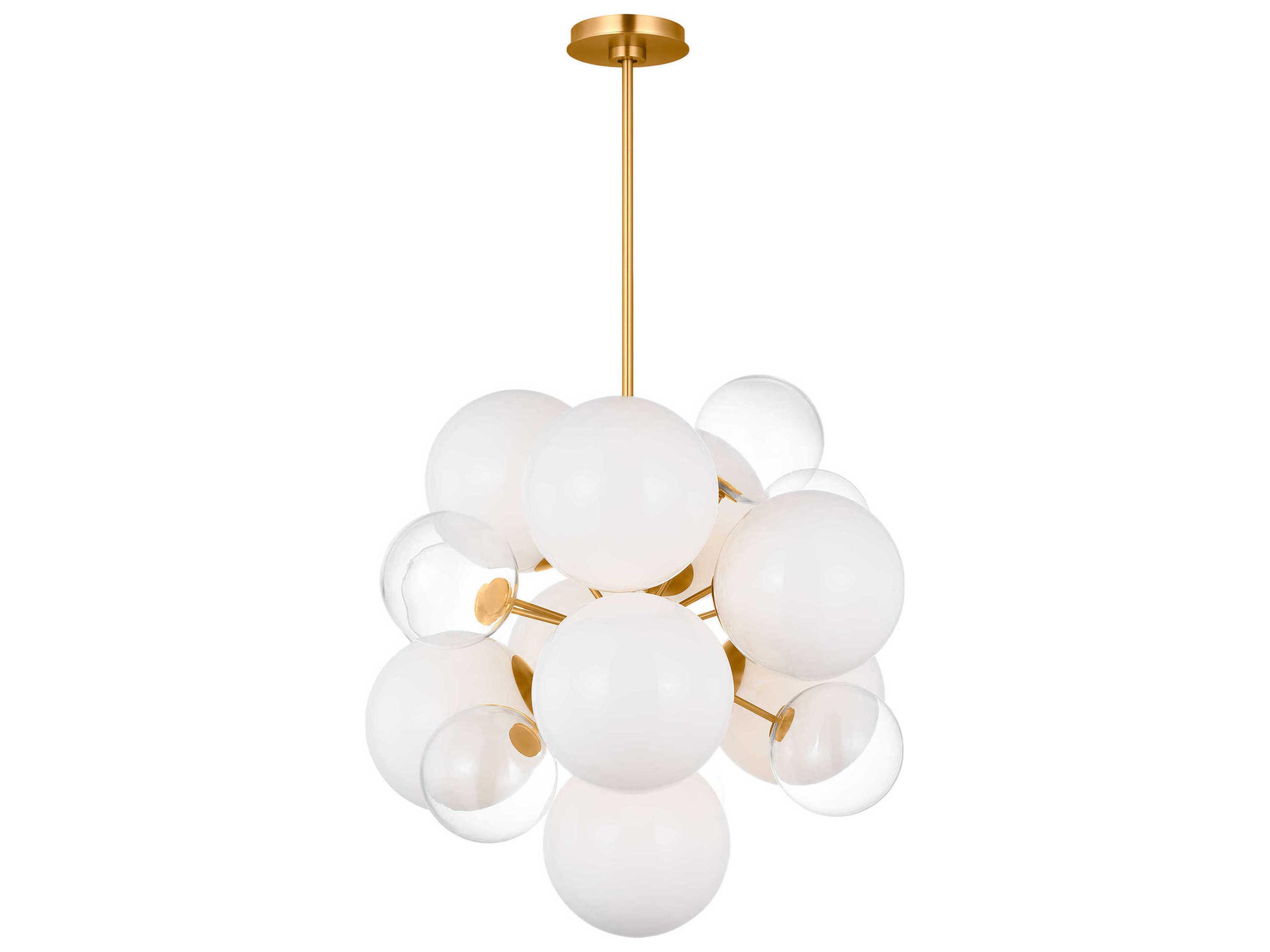 Visual Comfort Studio Aria 9-Light Burnished Brass Globe Sputnik Pendant