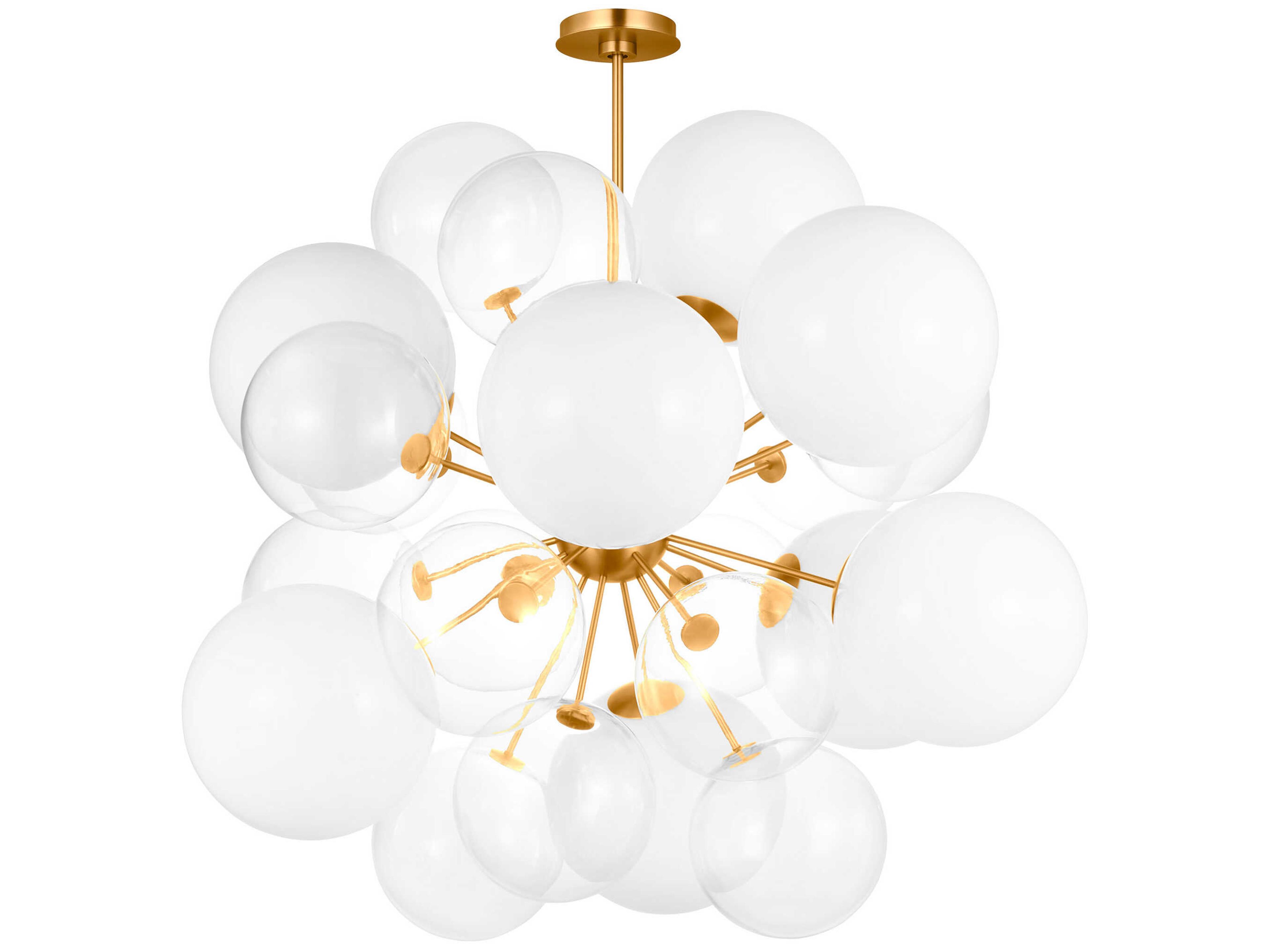 Visual Comfort Studio Aria 9-Light Burnished Brass Globe Sputnik Pendant