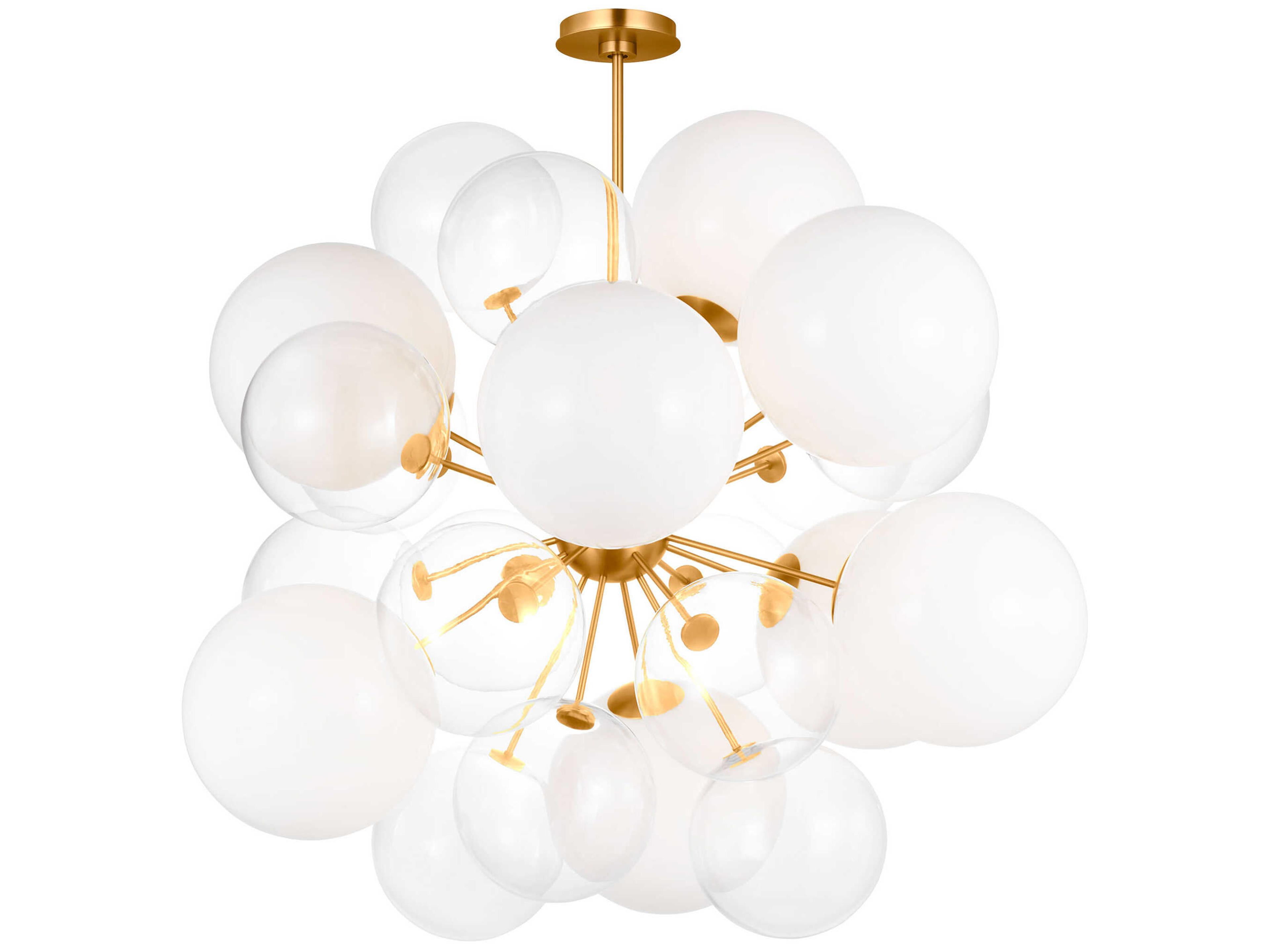 Visual Comfort Studio Aria 9-Light Burnished Brass Globe Sputnik Pendant