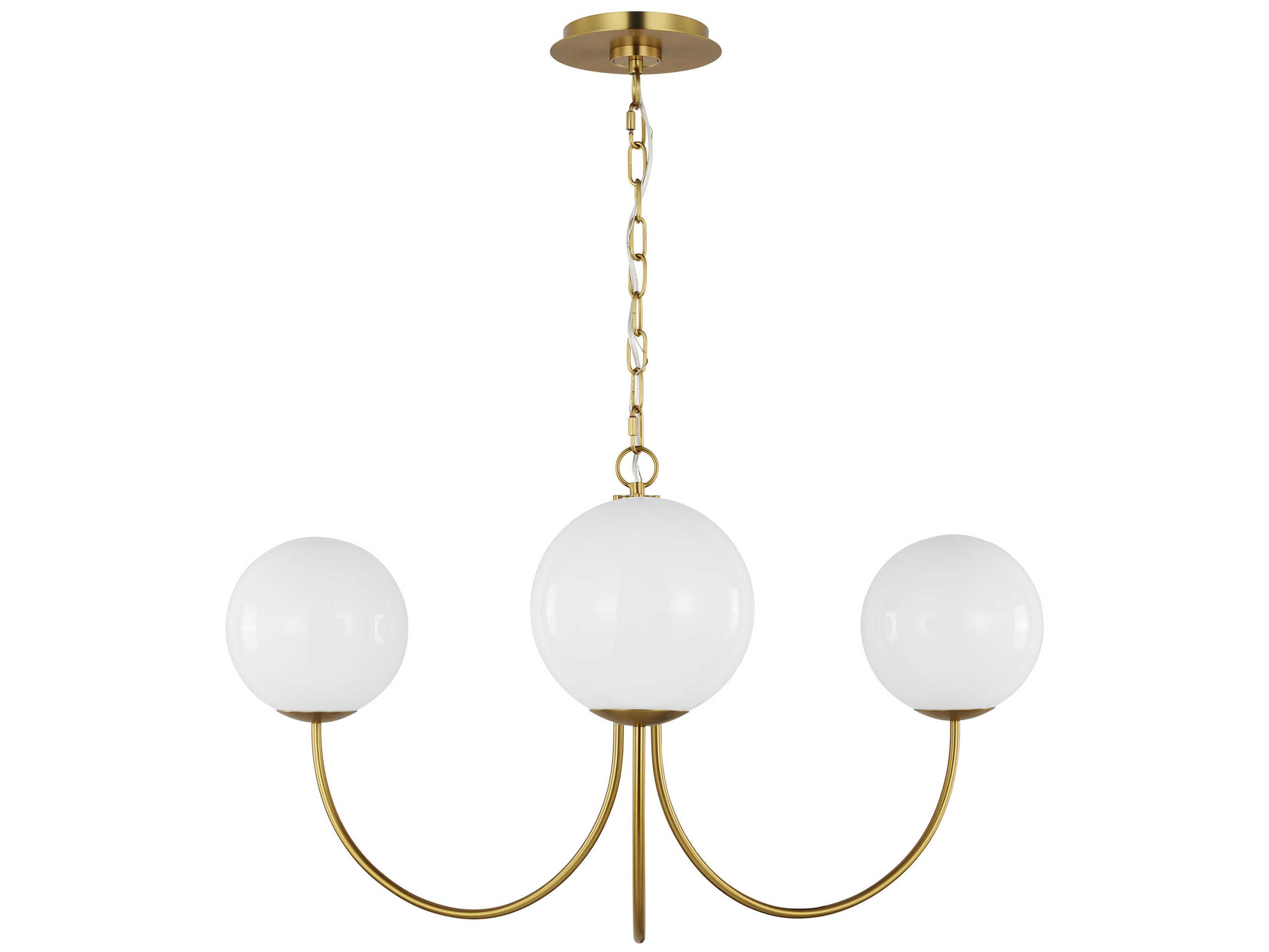 Visual Comfort Studio Noemie 3-Light Burnished Brass Globe Chandelier