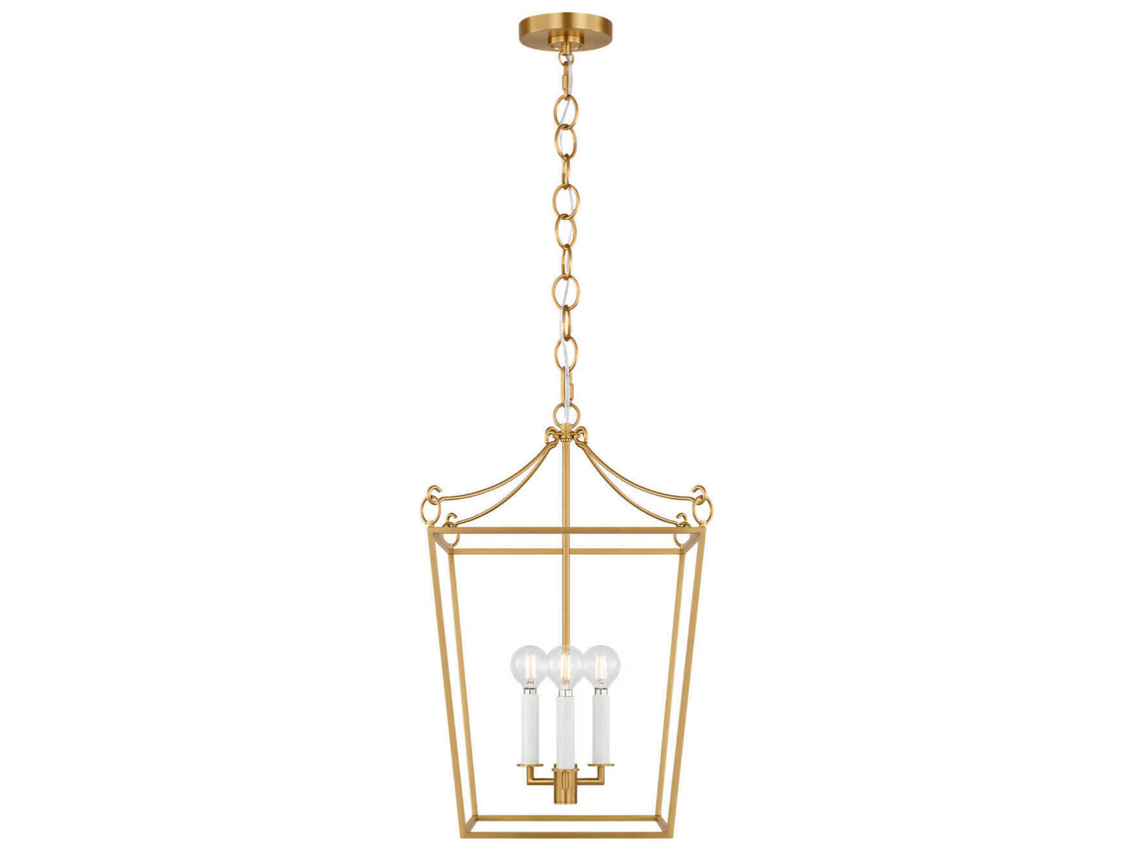 Visual Comfort Studio Carlyle 3-Light Burnished Brass Lantern Pendant