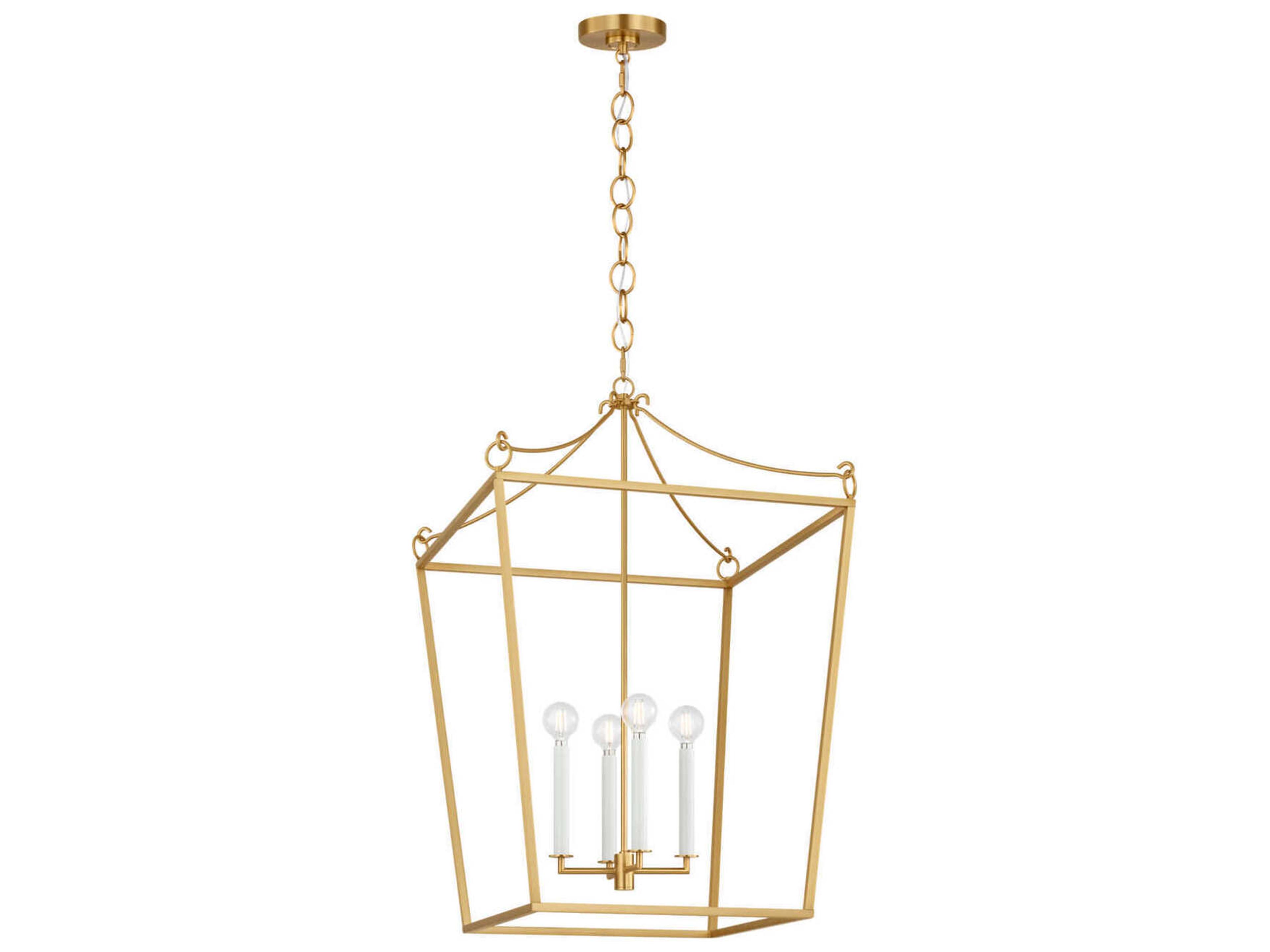 Visual Comfort Studio Carlyle 4-Light Burnished Brass Lantern Pendant
