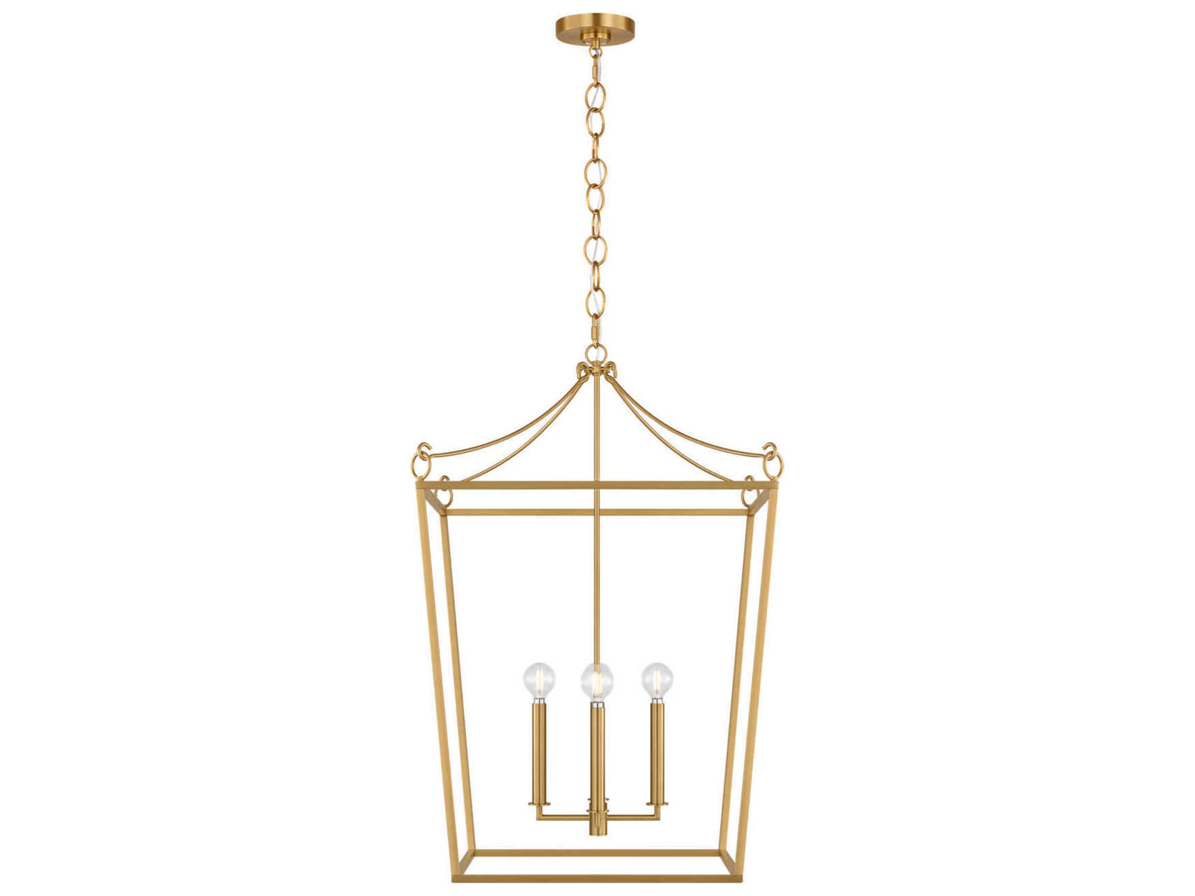 Visual Comfort Studio Carlyle 4-Light Burnished Brass Lantern Pendant