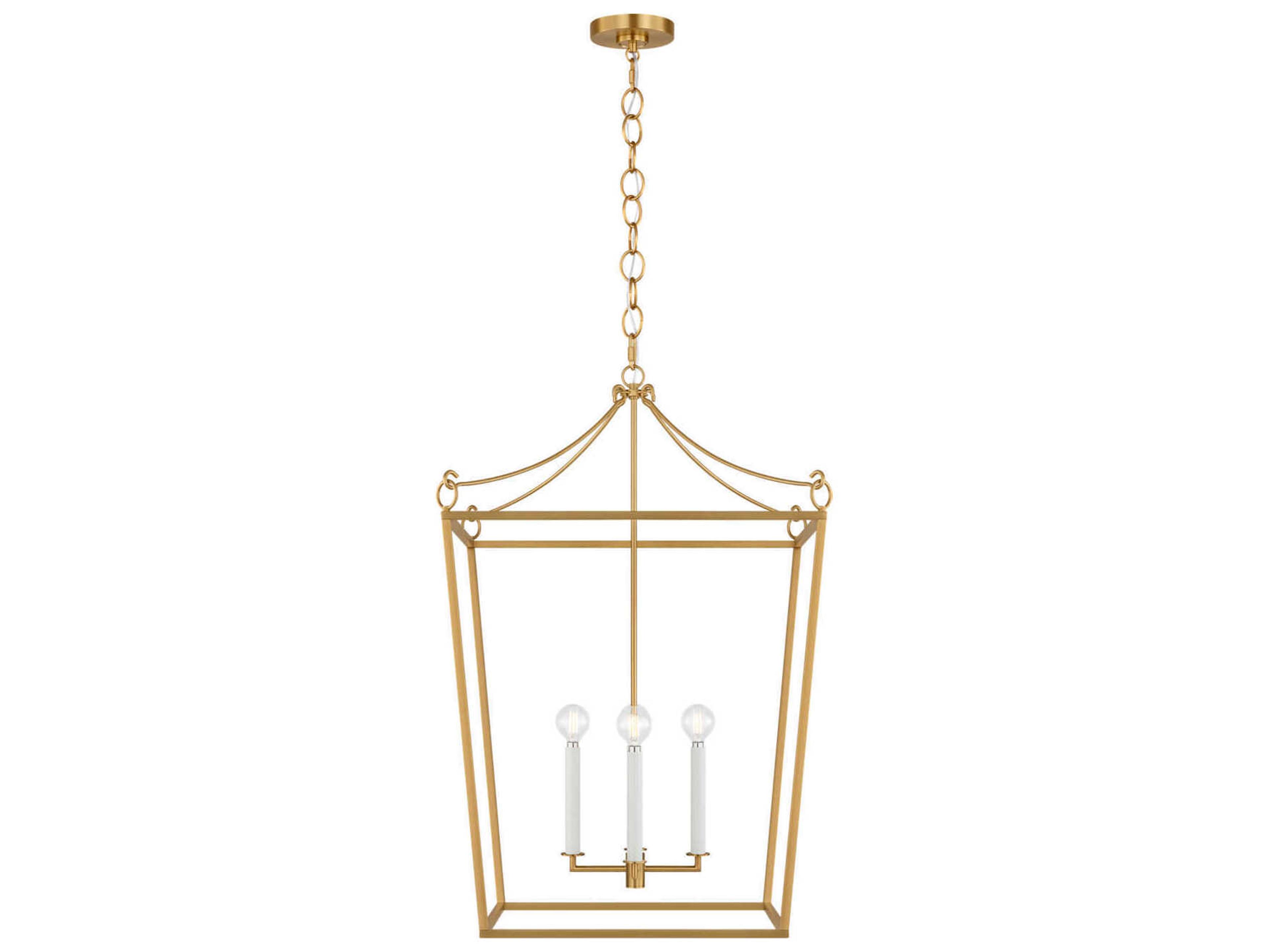 Visual Comfort Studio Carlyle 4-Light Burnished Brass Lantern Pendant