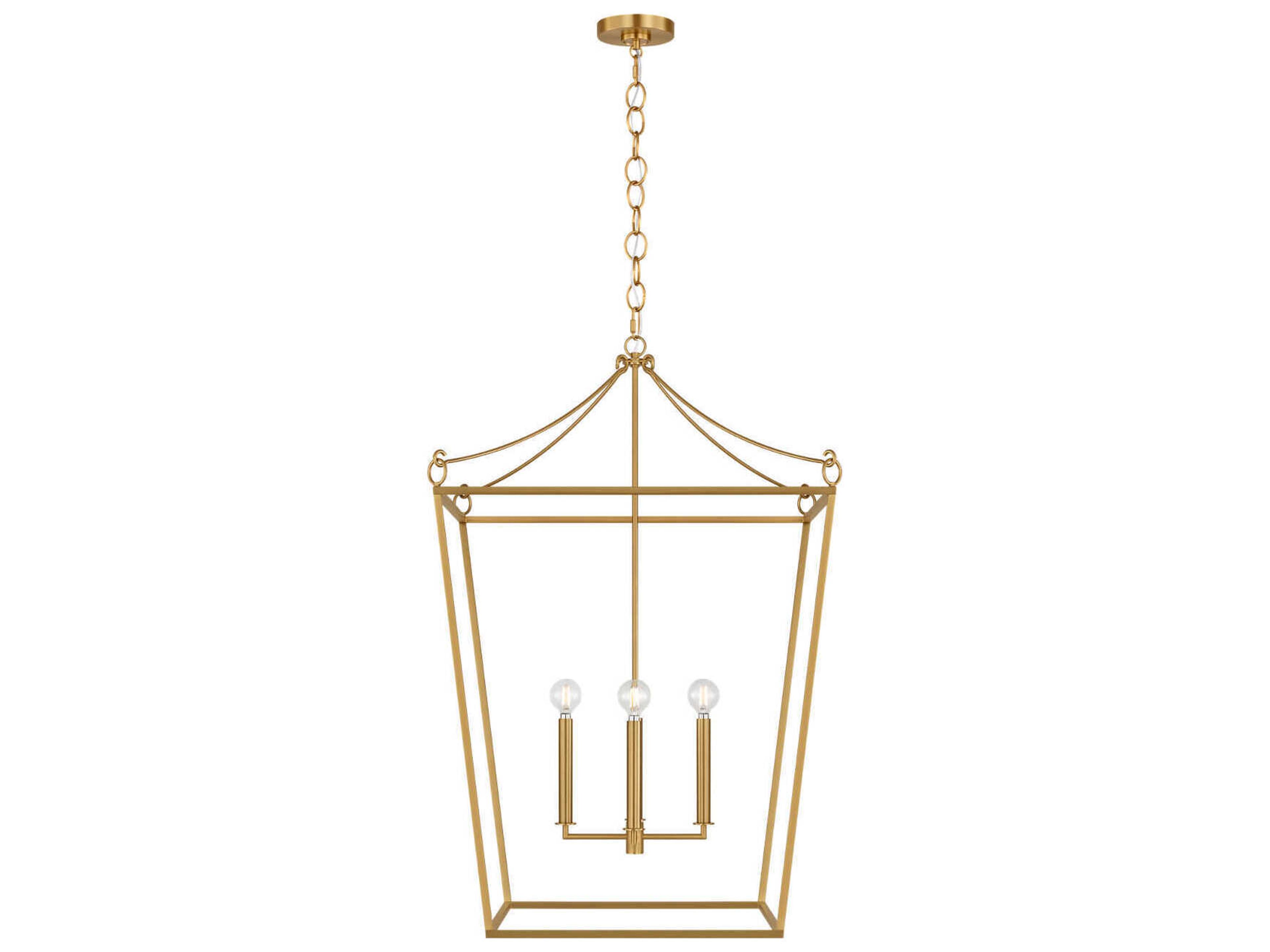 Visual Comfort Studio Carlyle 4-Light Burnished Brass Lantern Pendant