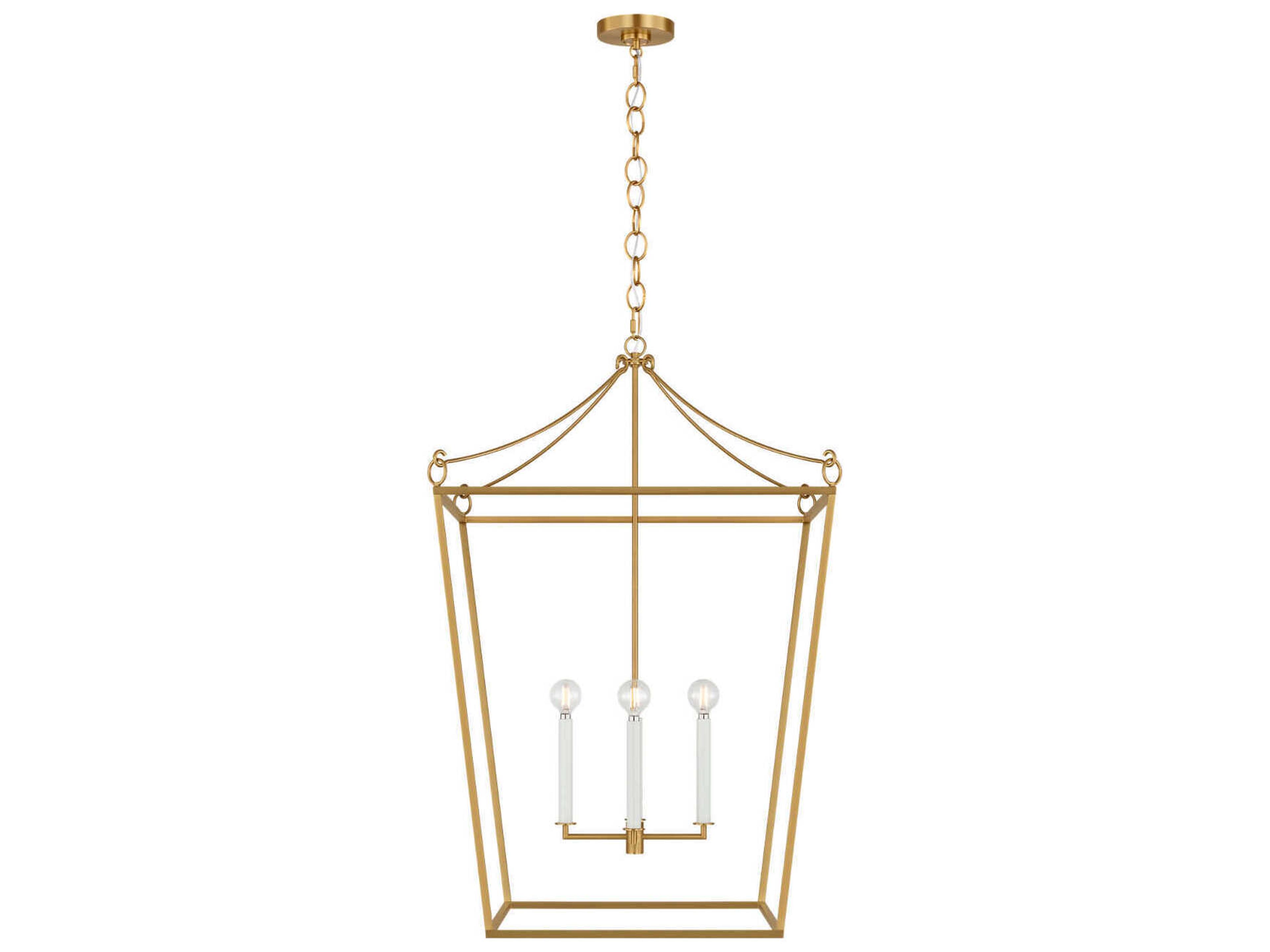 Visual Comfort Studio Carlyle 4-Light Burnished Brass Lantern Pendant
