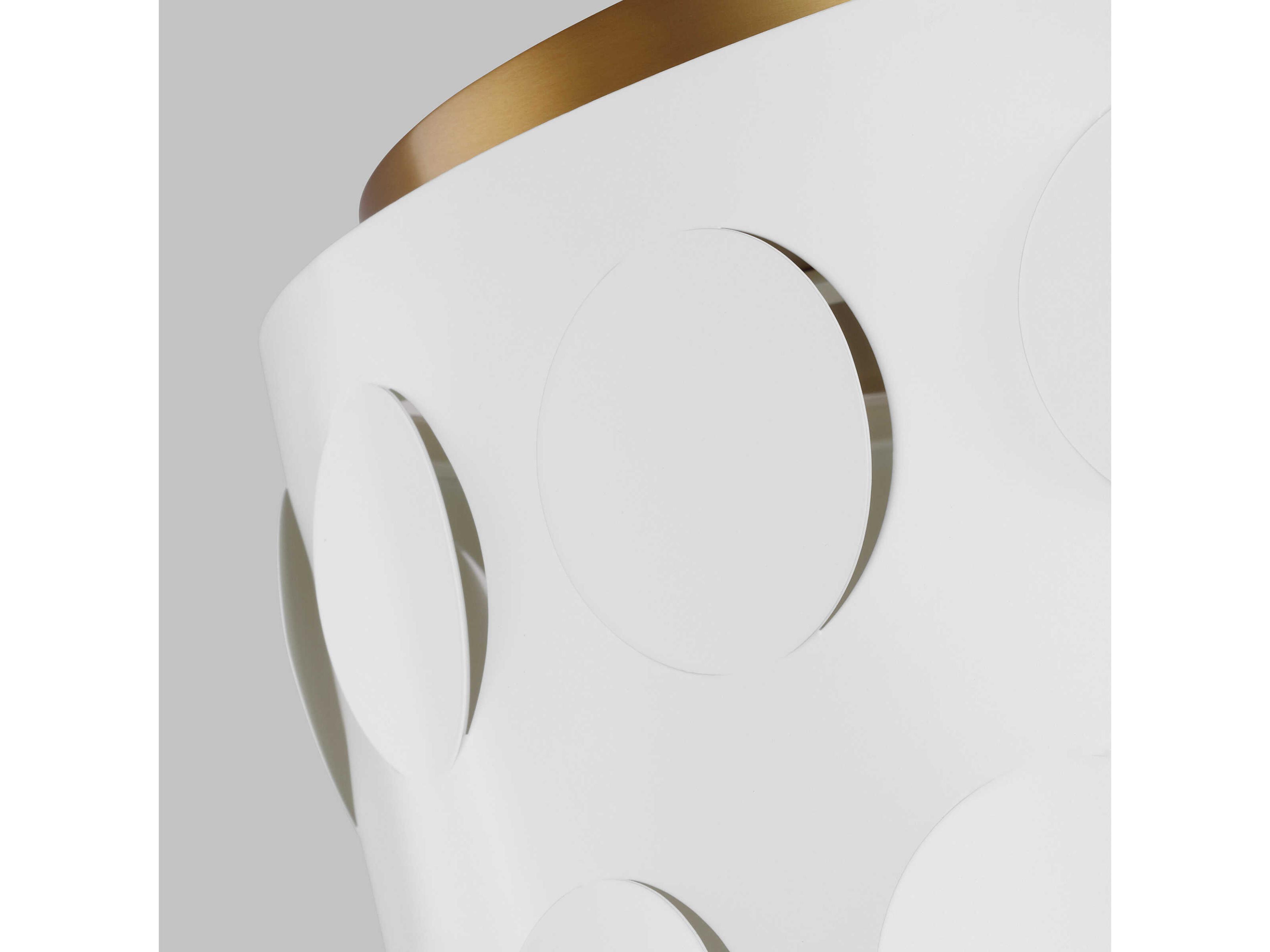 Visual Comfort Studio Dottie 3-Light Burnished Brass White Drum Flush Mount