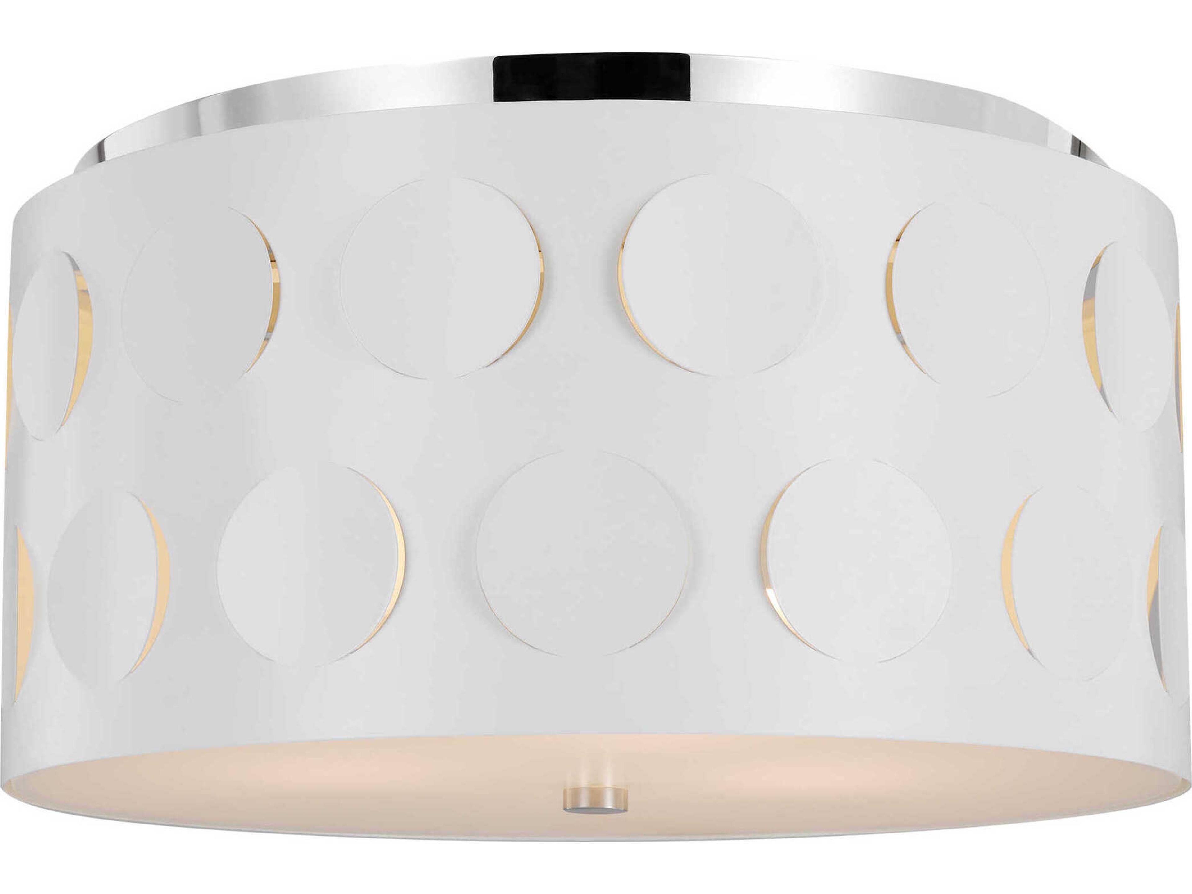 Dottie 3 Light Flush Mount Ceiling Light Polished Nickel Matte White