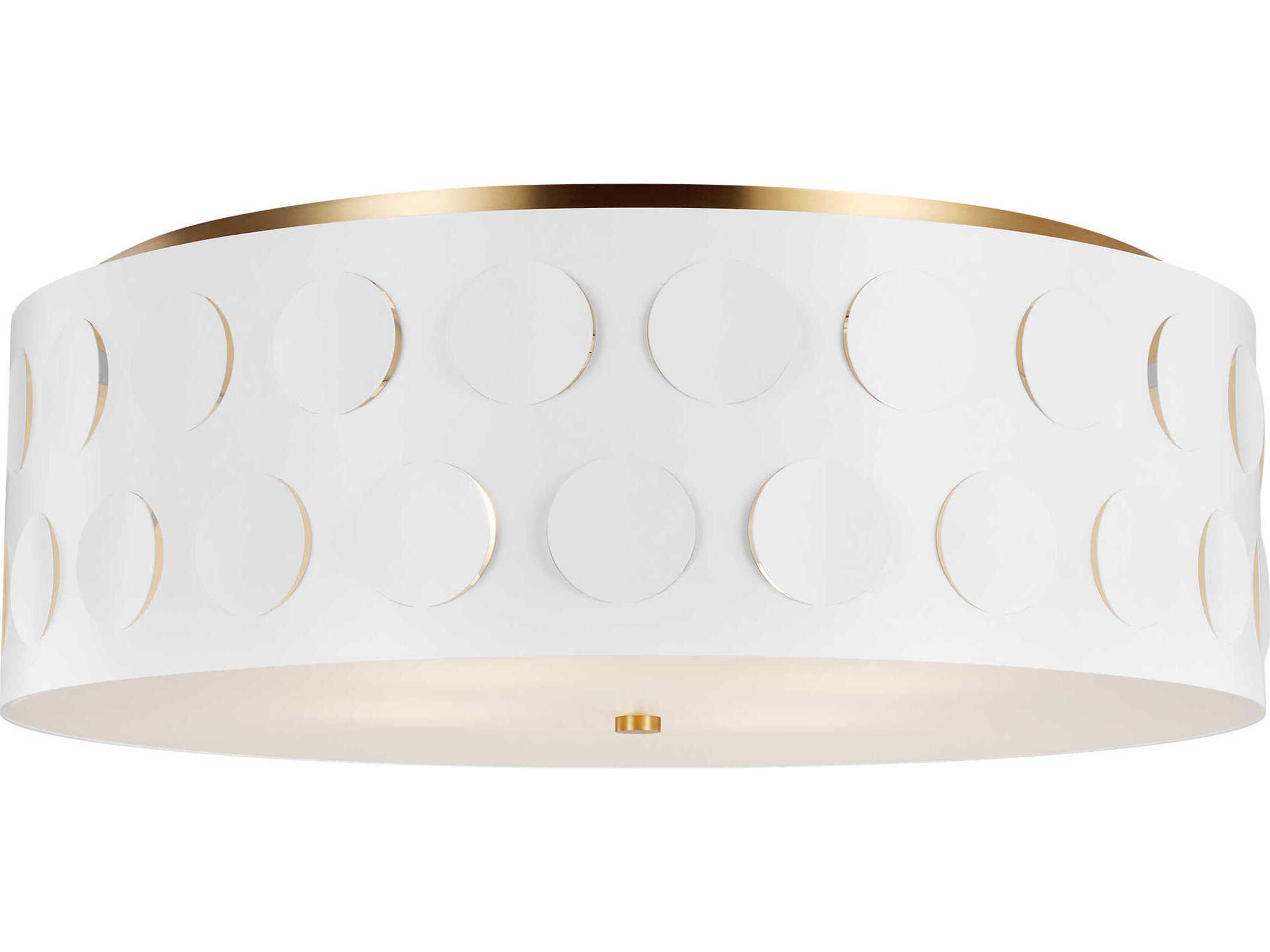 Large Flush Mount Ceiling Light Dottie Burnished Brass