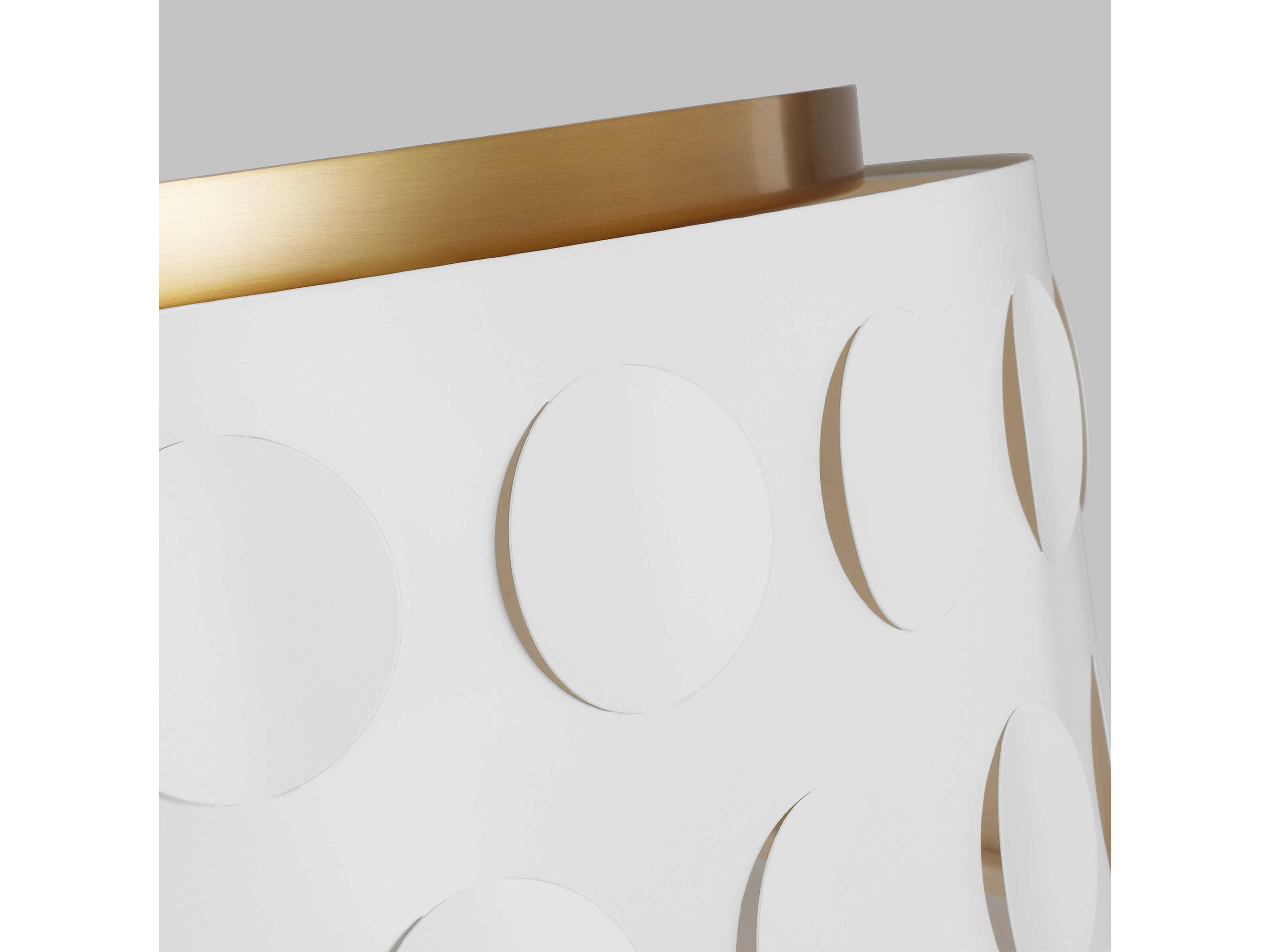 Visual Comfort Studio Dottie 4-Light Burnished Brass White Drum Flush Mount