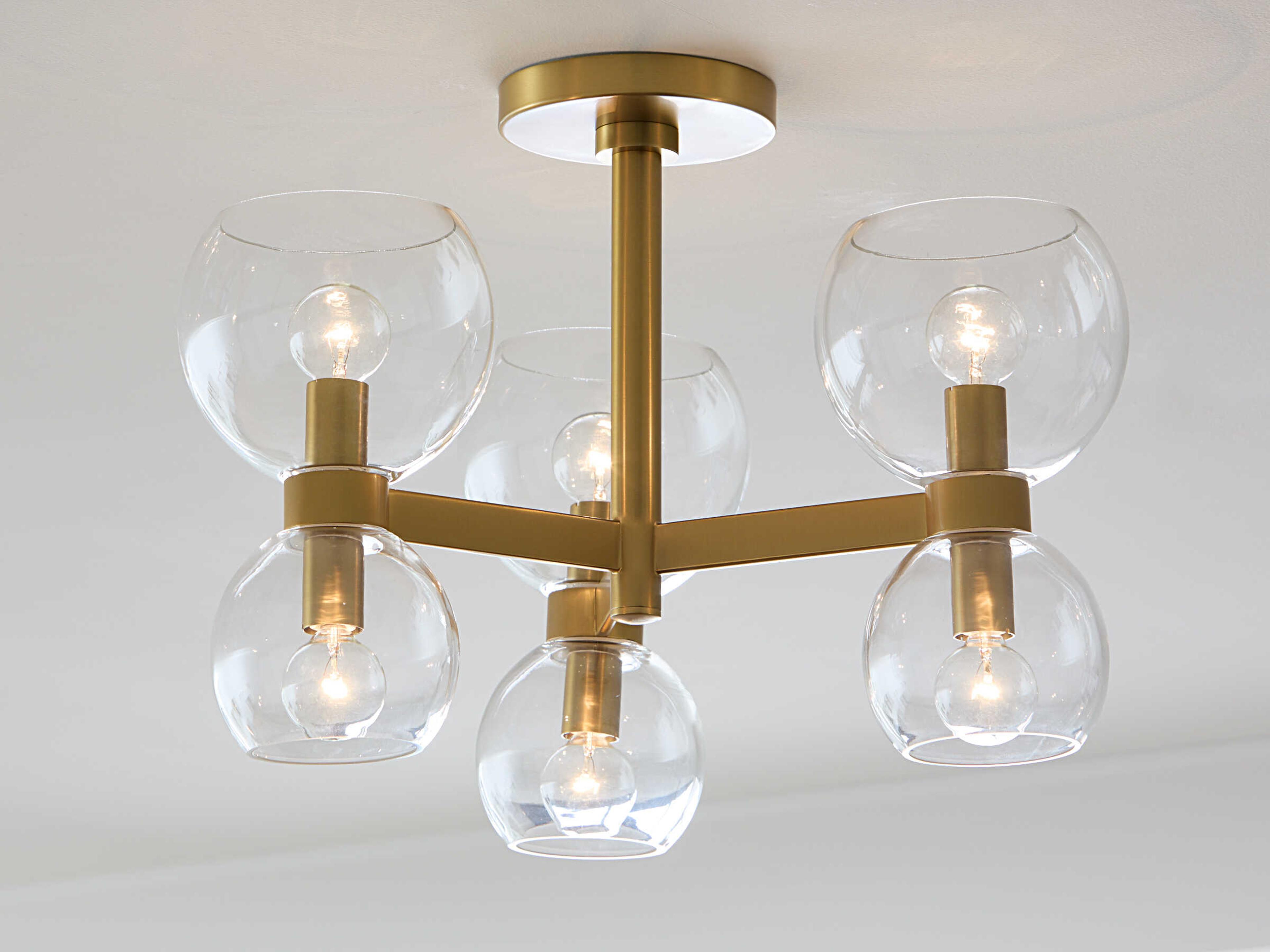 Visual Comfort Studio Londyn 6-Light Burnished Brass Semi Flush Mount