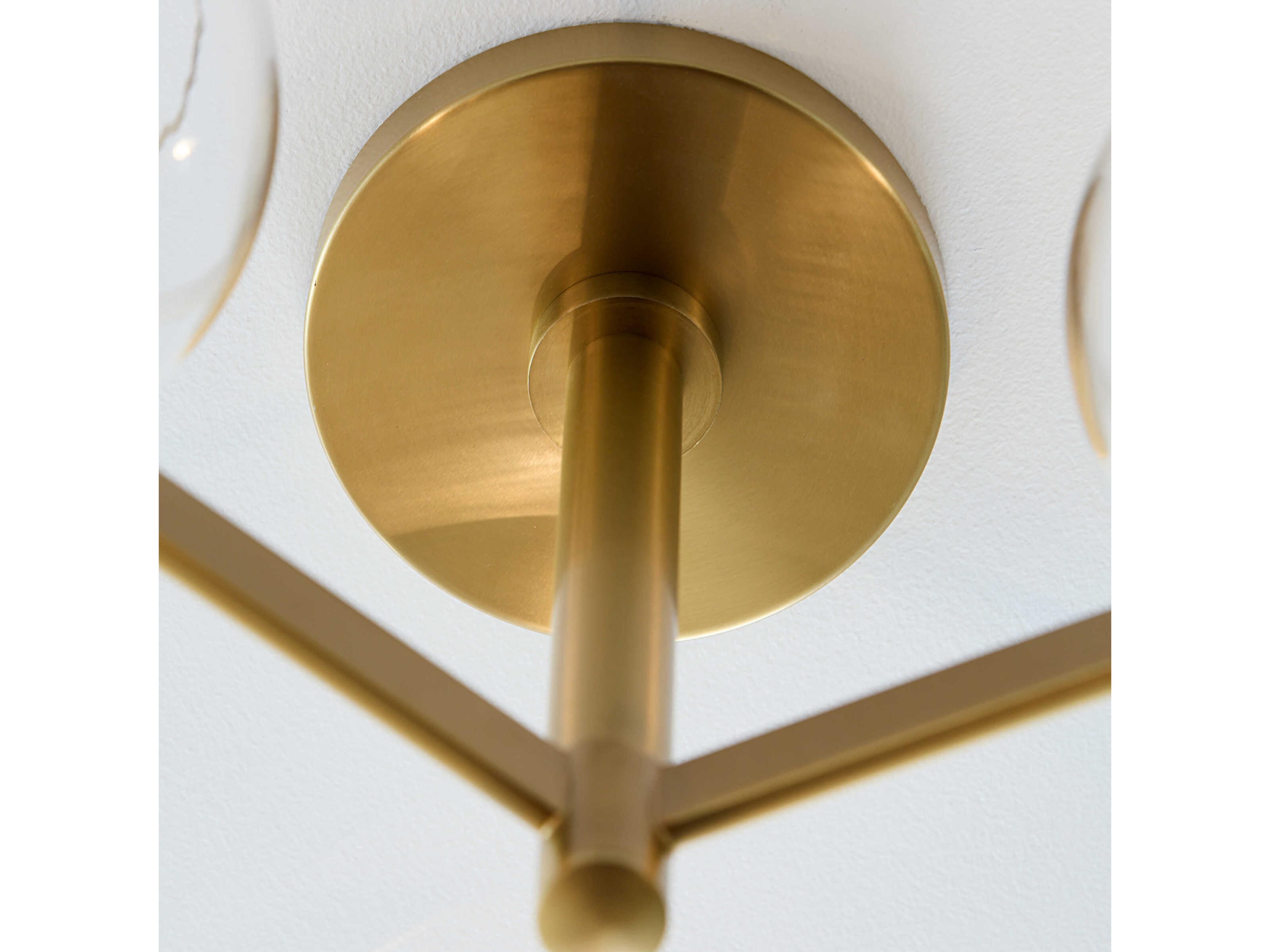 Visual Comfort Studio Londyn 6-Light Burnished Brass Semi Flush Mount