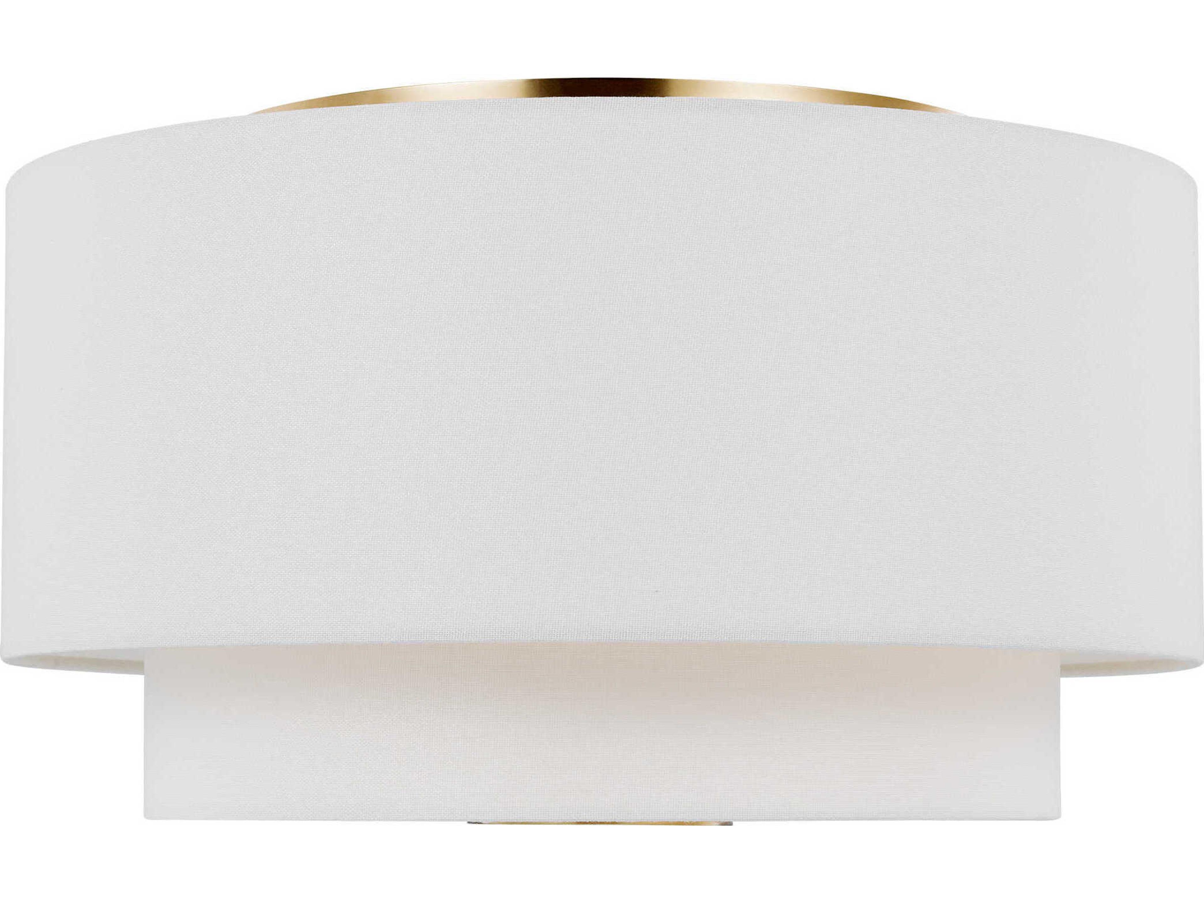 Visual Comfort Studio Sawyer 3-Light Burnished Brass Drum Flush Mount
