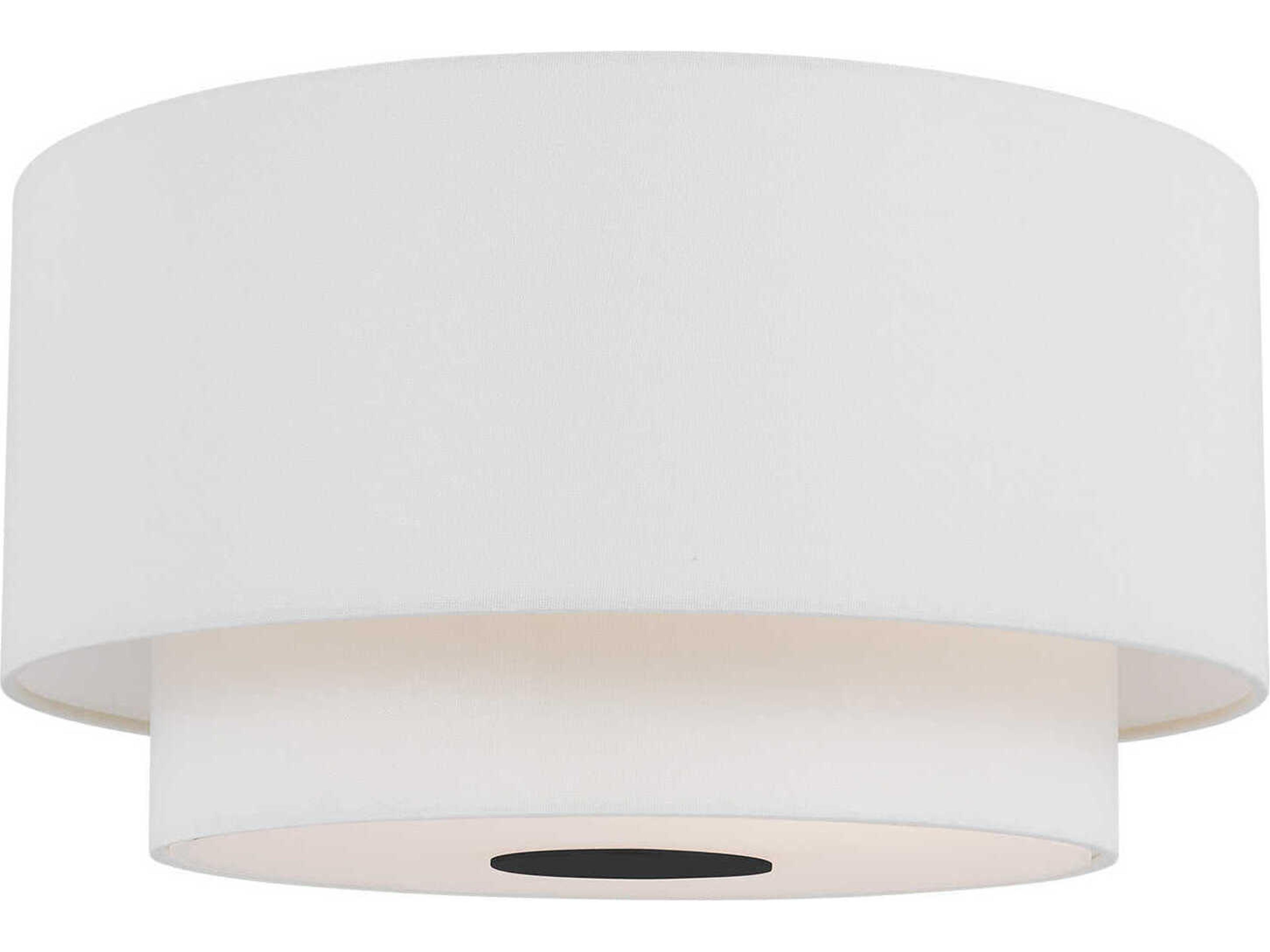 Visual Comfort Studio Sawyer 3-Light Midnight Black White Flush Mount