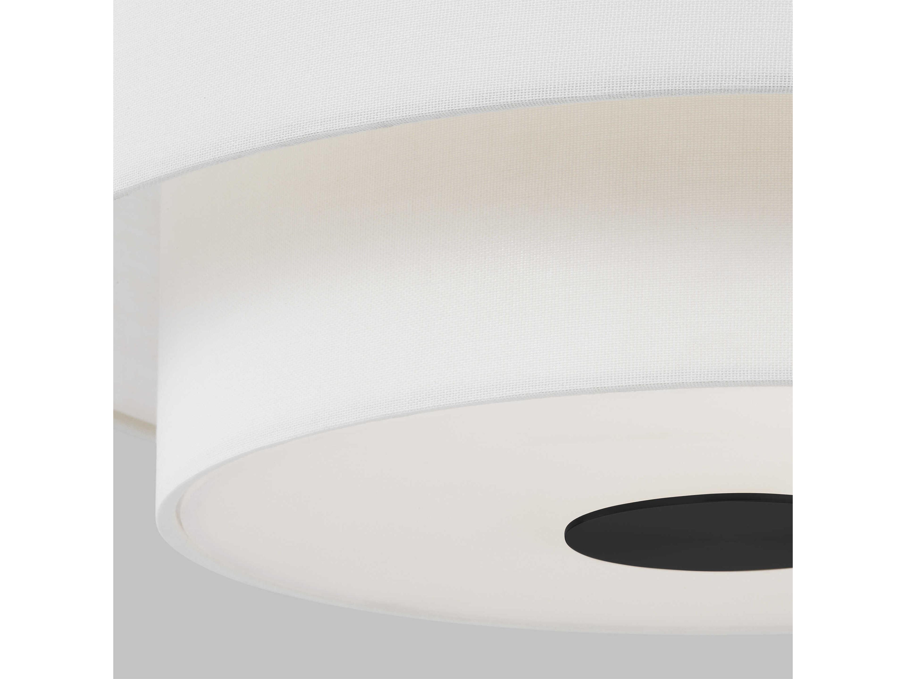 Visual Comfort Studio Sawyer 3-Light Midnight Black White Flush Mount