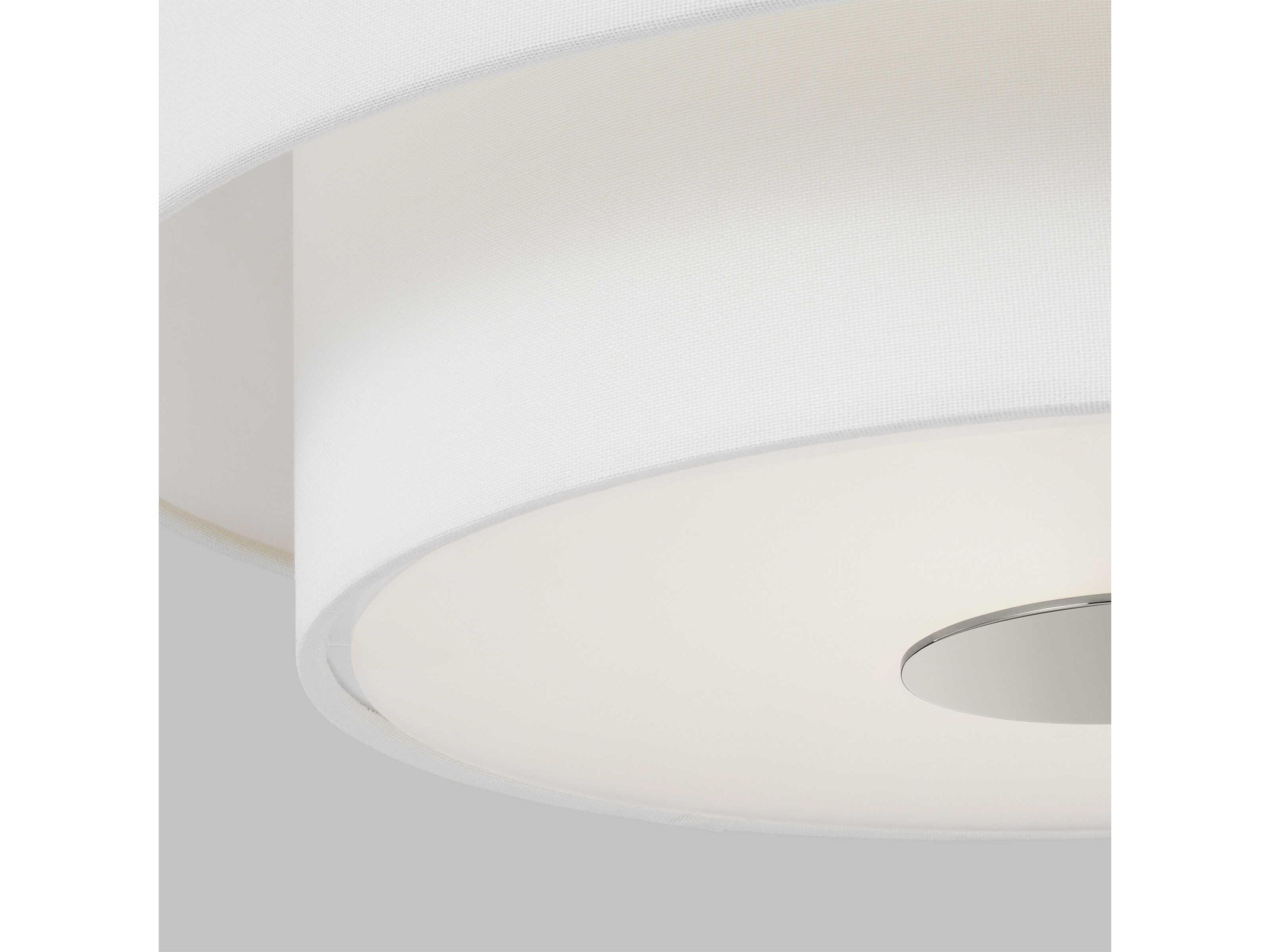 Visual Comfort Studio Sawyer 3-Light Polished Nickel Drum Flush Mount