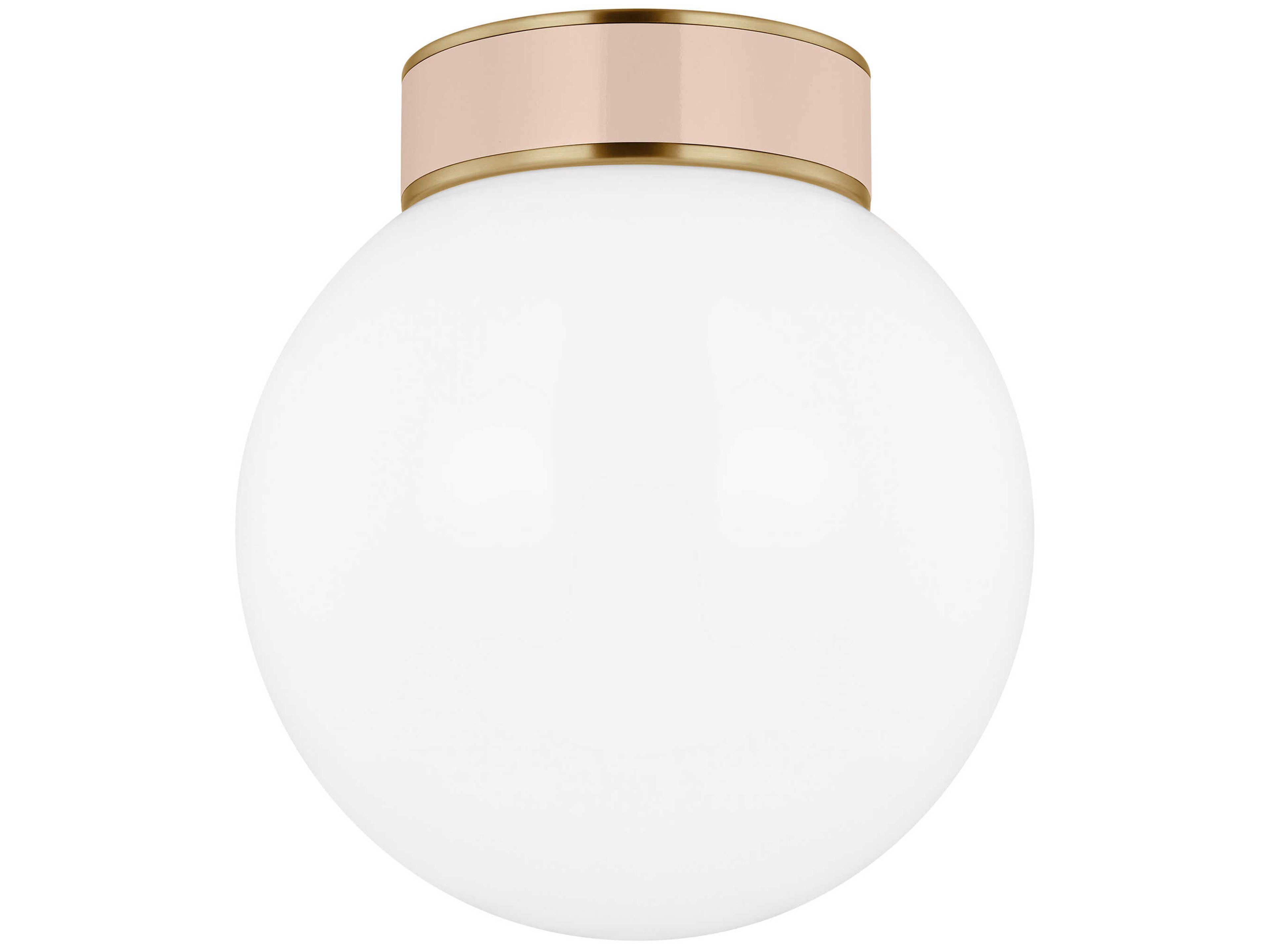 Visual Comfort Studio Monroe 1-Light Burnished Brass Blush Pink Globe Flush Mount