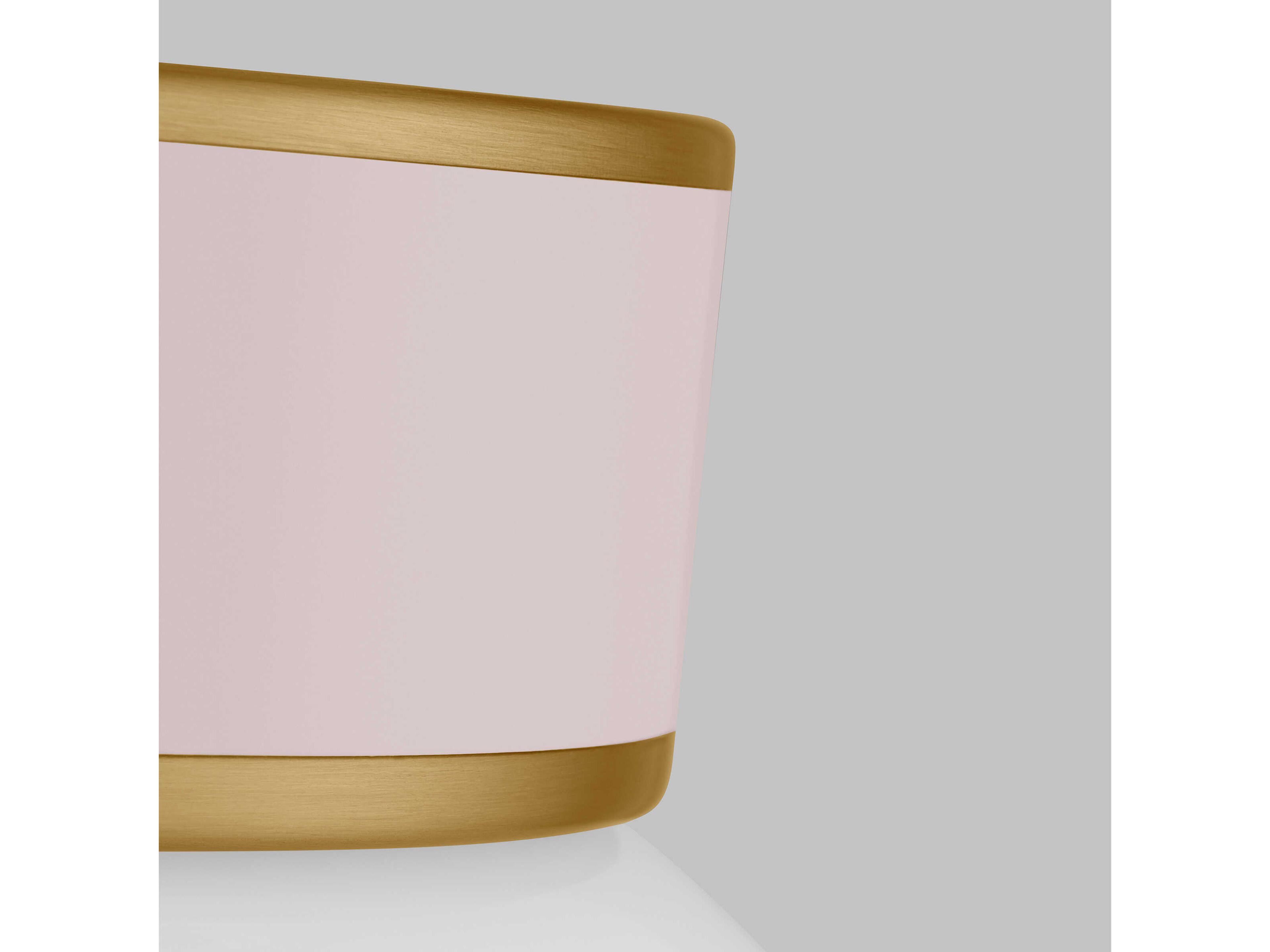 Visual Comfort Studio Monroe 1-Light Burnished Brass Blush Pink Globe Flush Mount